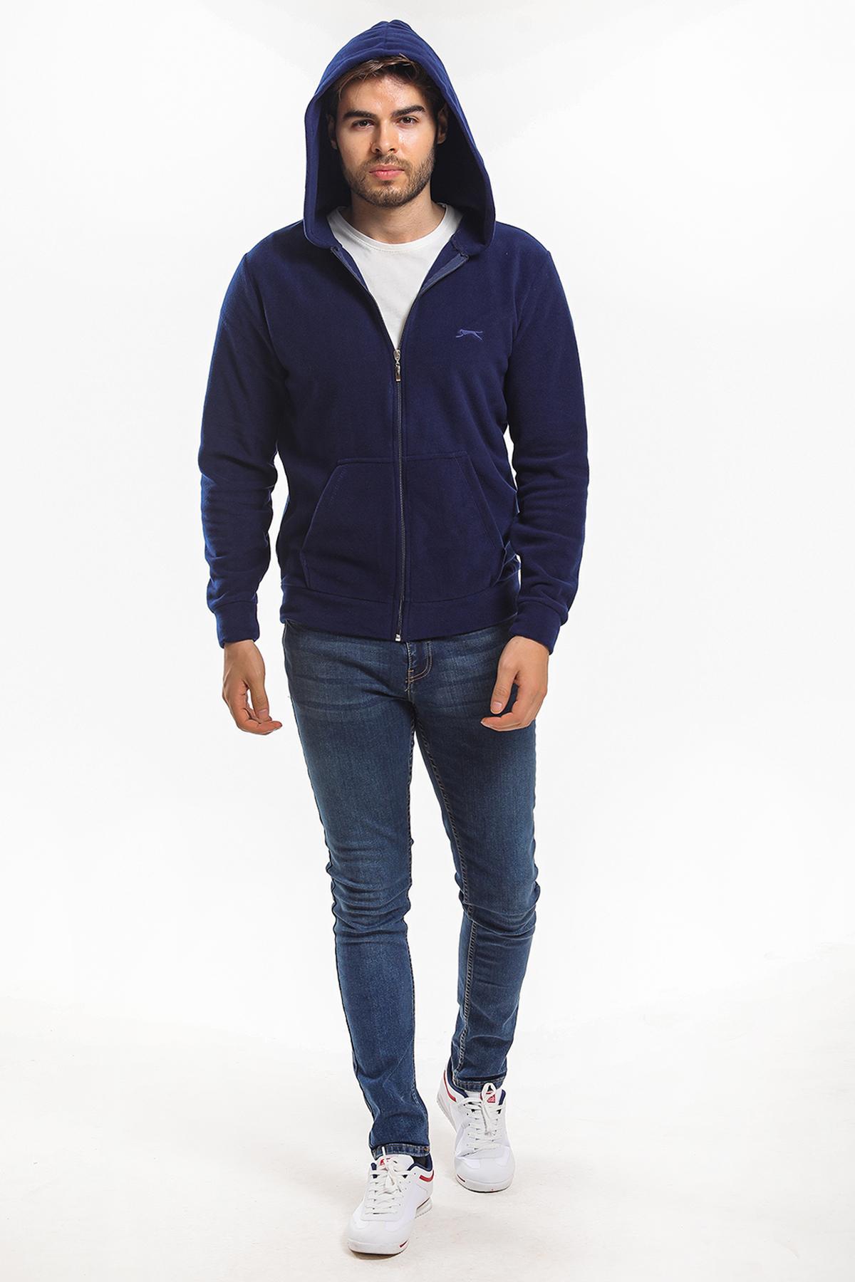 SLAZENGER SAMSON Erkek Fermuarlı Sweatshirt Hırka Lacivert görsel 5