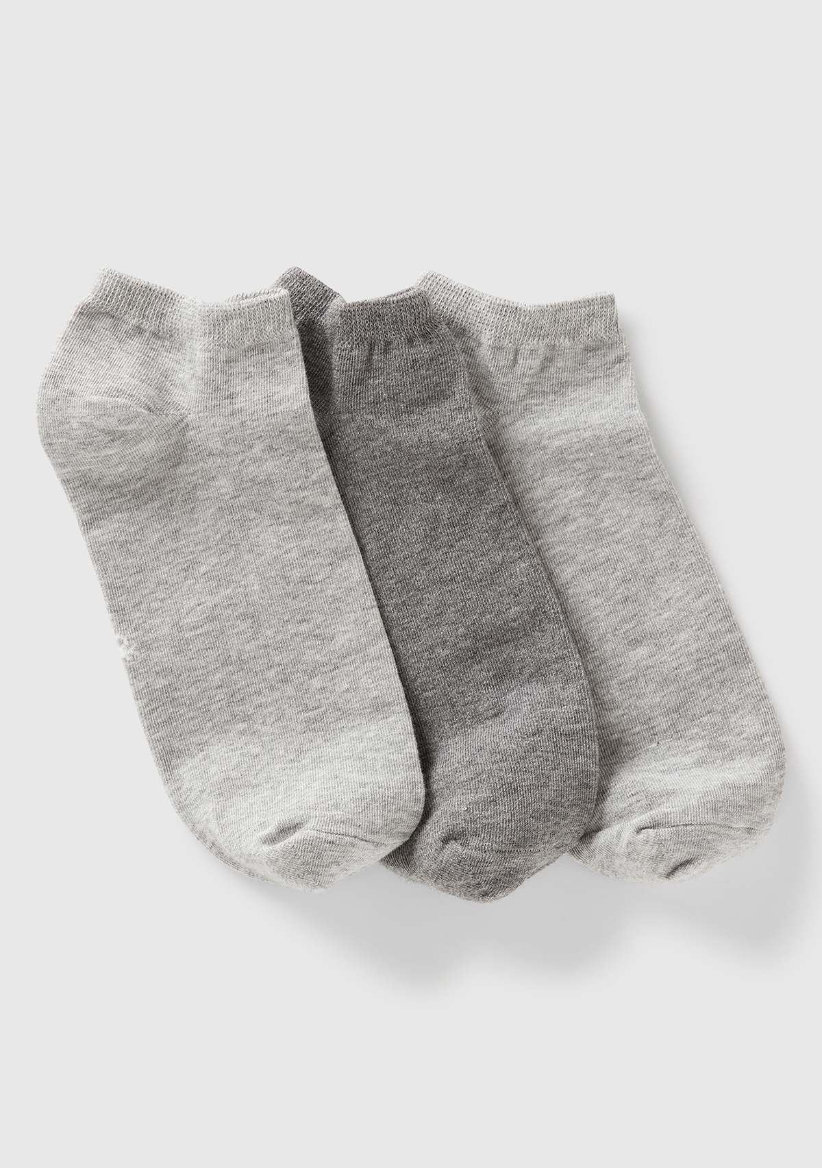 United Colors Of Benetton Unisex Gri 3'lü Patik Çorap