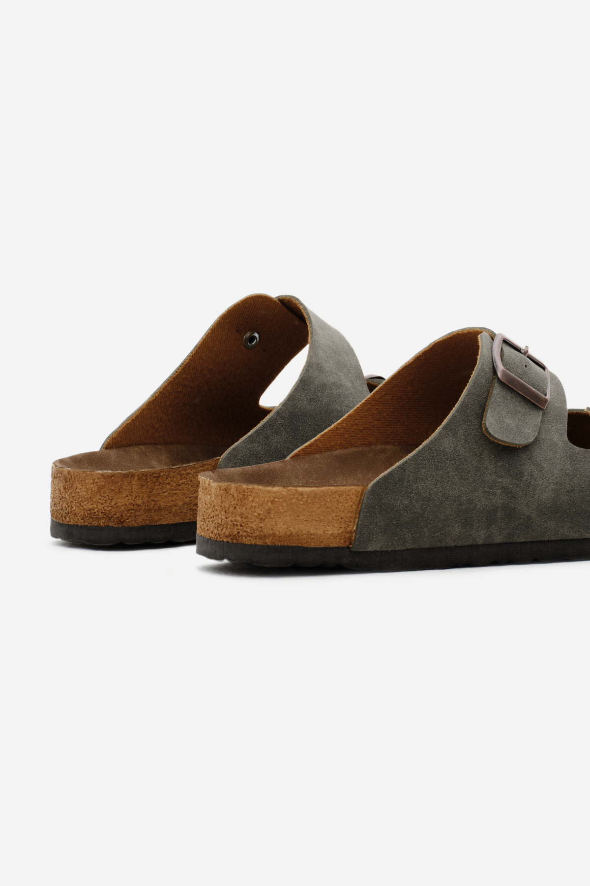 TONNY BLACK Unisex Haki Poli Taban Ayarlamalı Çift Tokalı Terlik görsel 5