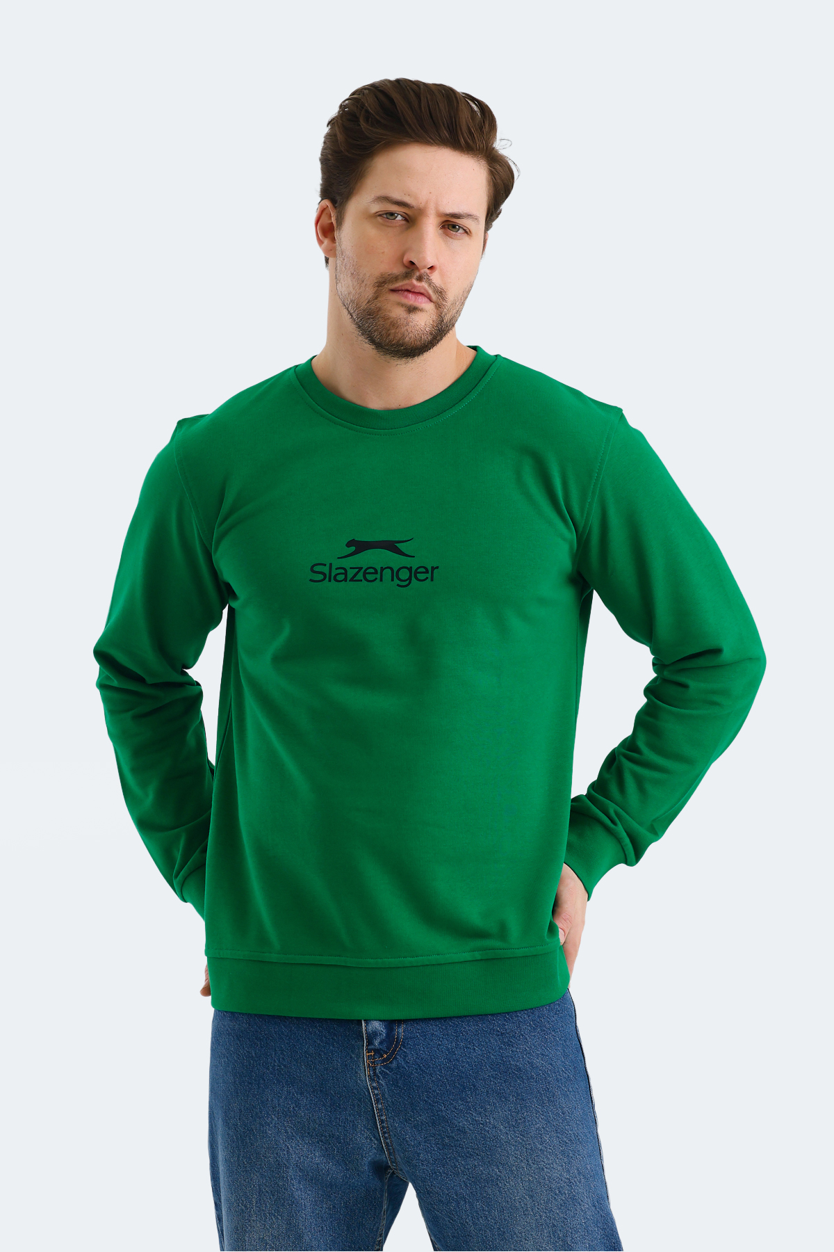 SLAZENGER ORTWIN Erkek Yeşil Sweatshirt görsel 4