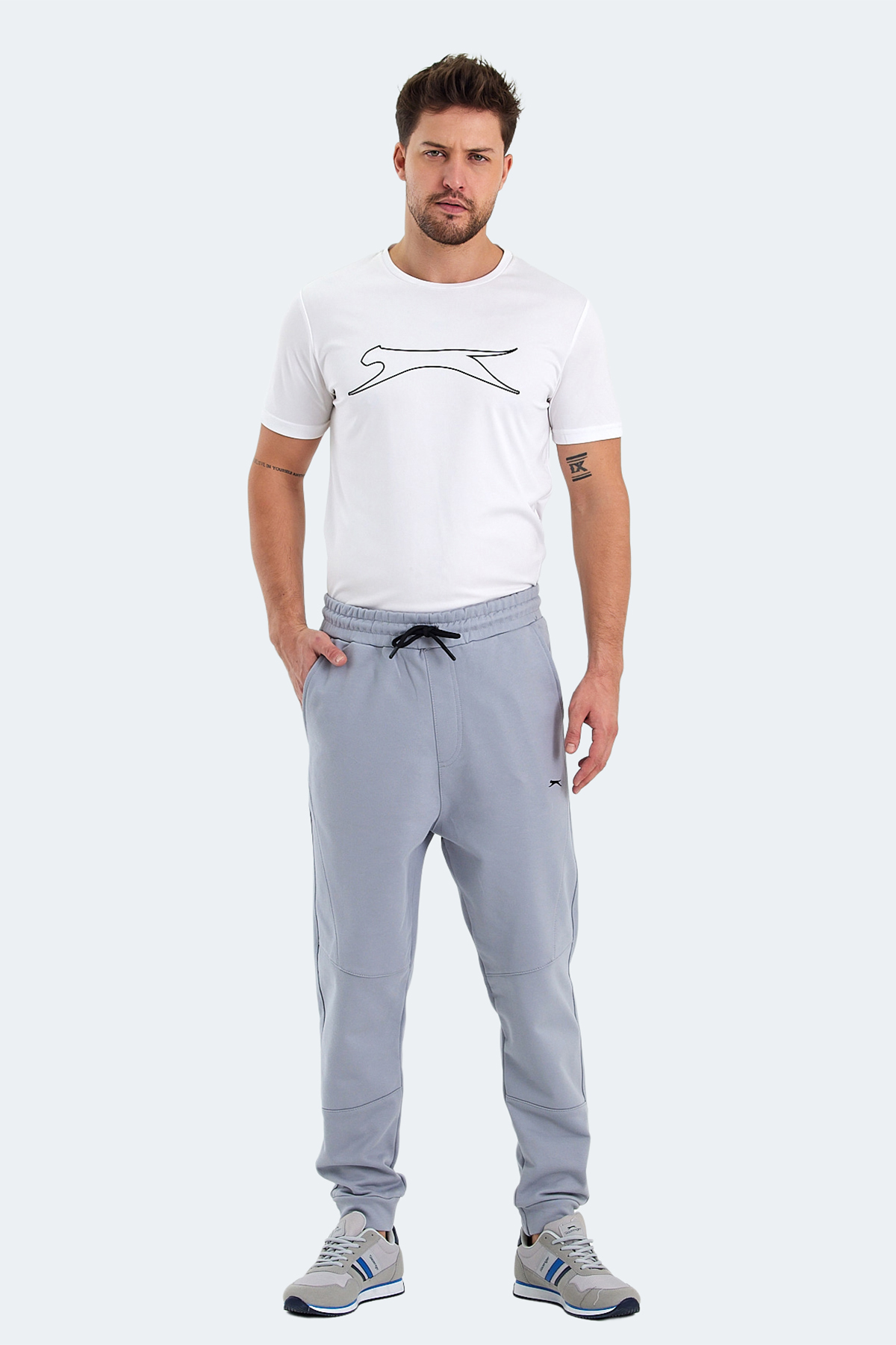 SLAZENGER NADAB Erkek %100 Pamuk Jogger Eşofman Altı Gri görsel 6