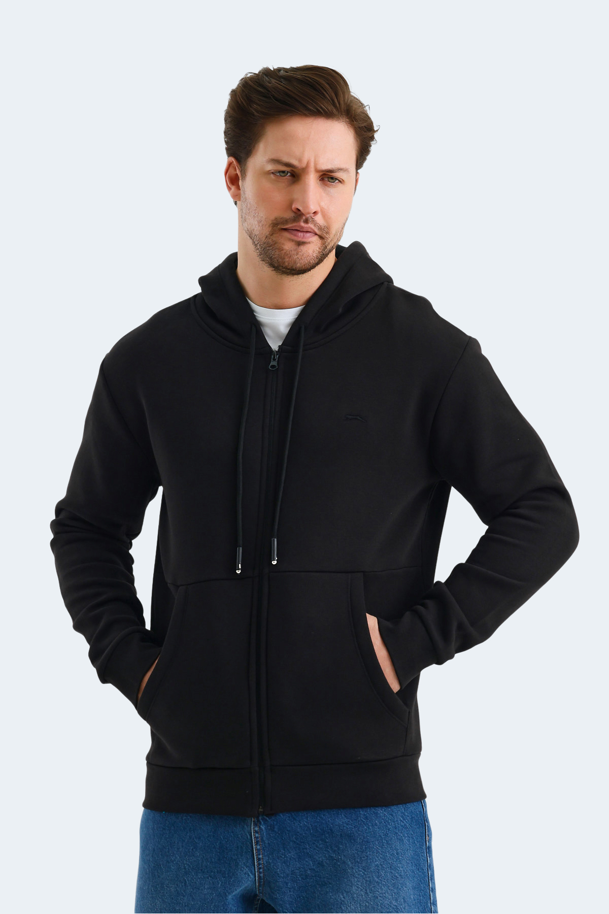 SLAZENGER VONDA Erkek Fermuarlı Sweatshirt Hırka Siyah görsel 4