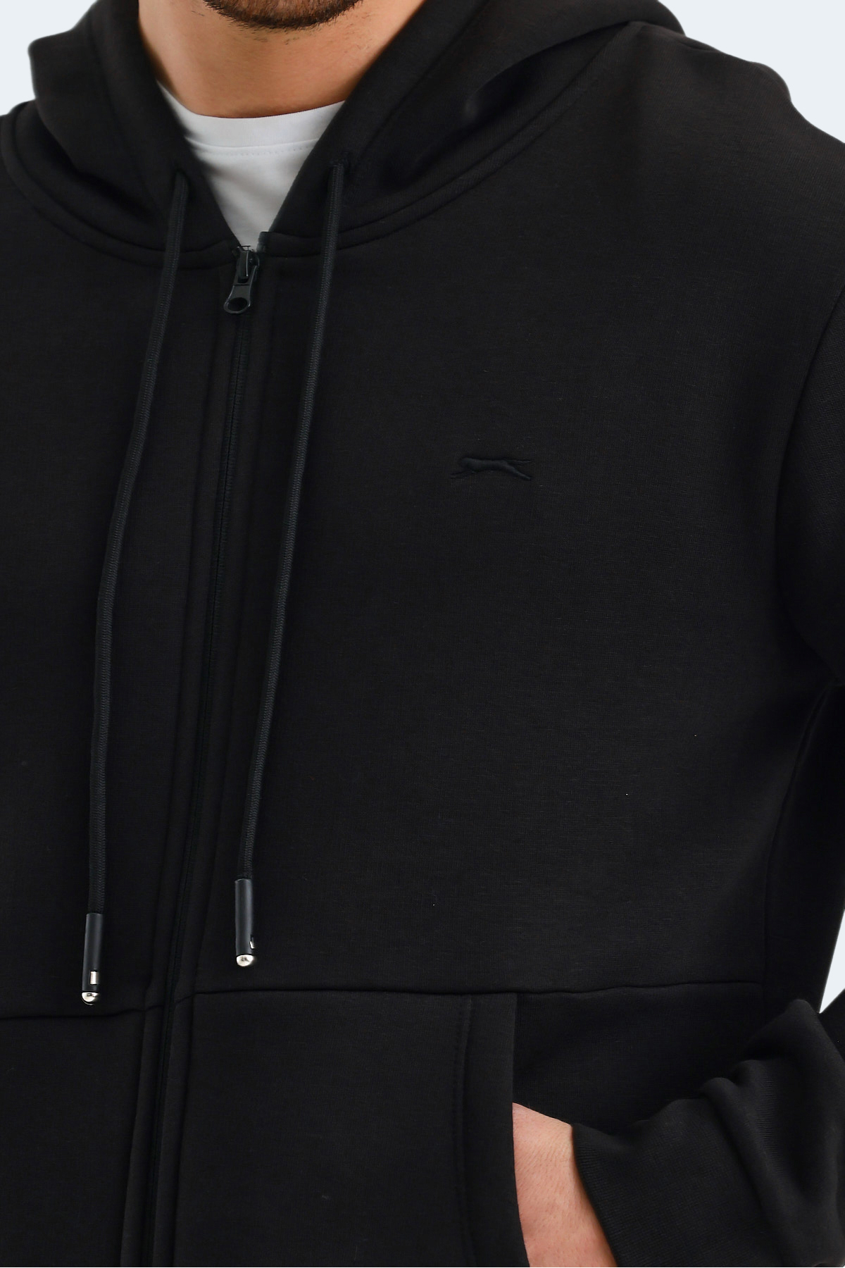 SLAZENGER VONDA Erkek Fermuarlı Sweatshirt Hırka Siyah görsel 5