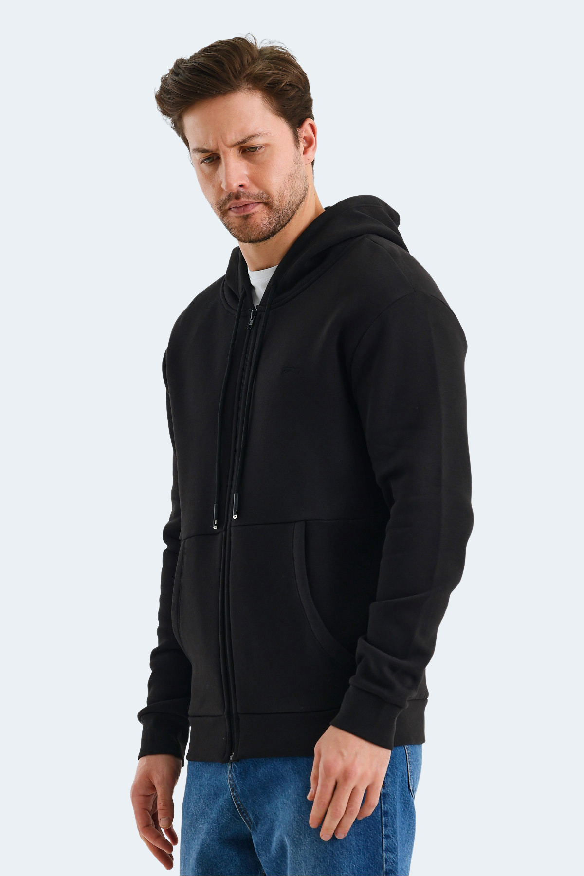 SLAZENGER VONDA Erkek Fermuarlı Sweatshirt Hırka Siyah görsel 6