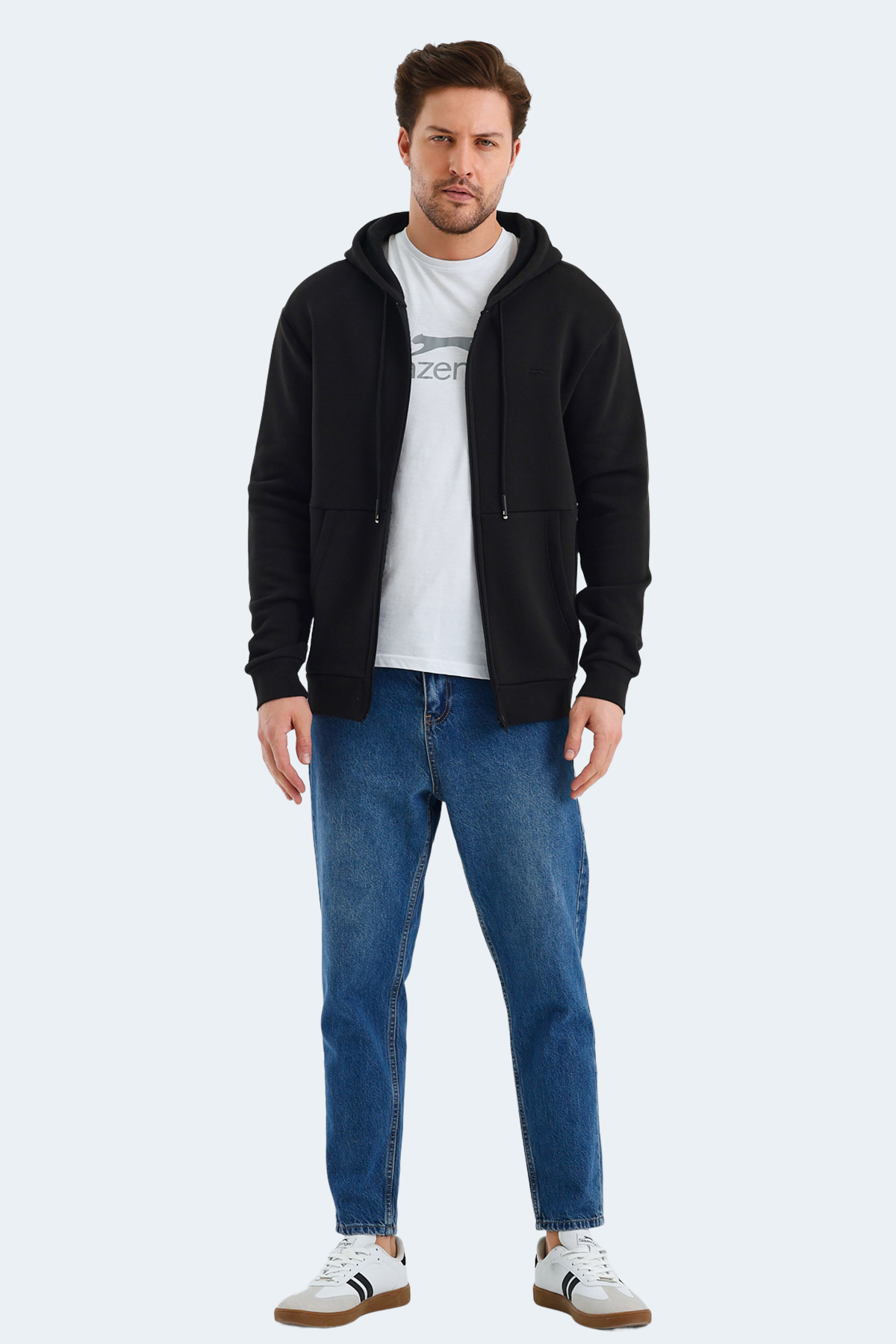 SLAZENGER VONDA Erkek Fermuarlı Sweatshirt Hırka Siyah görsel 7