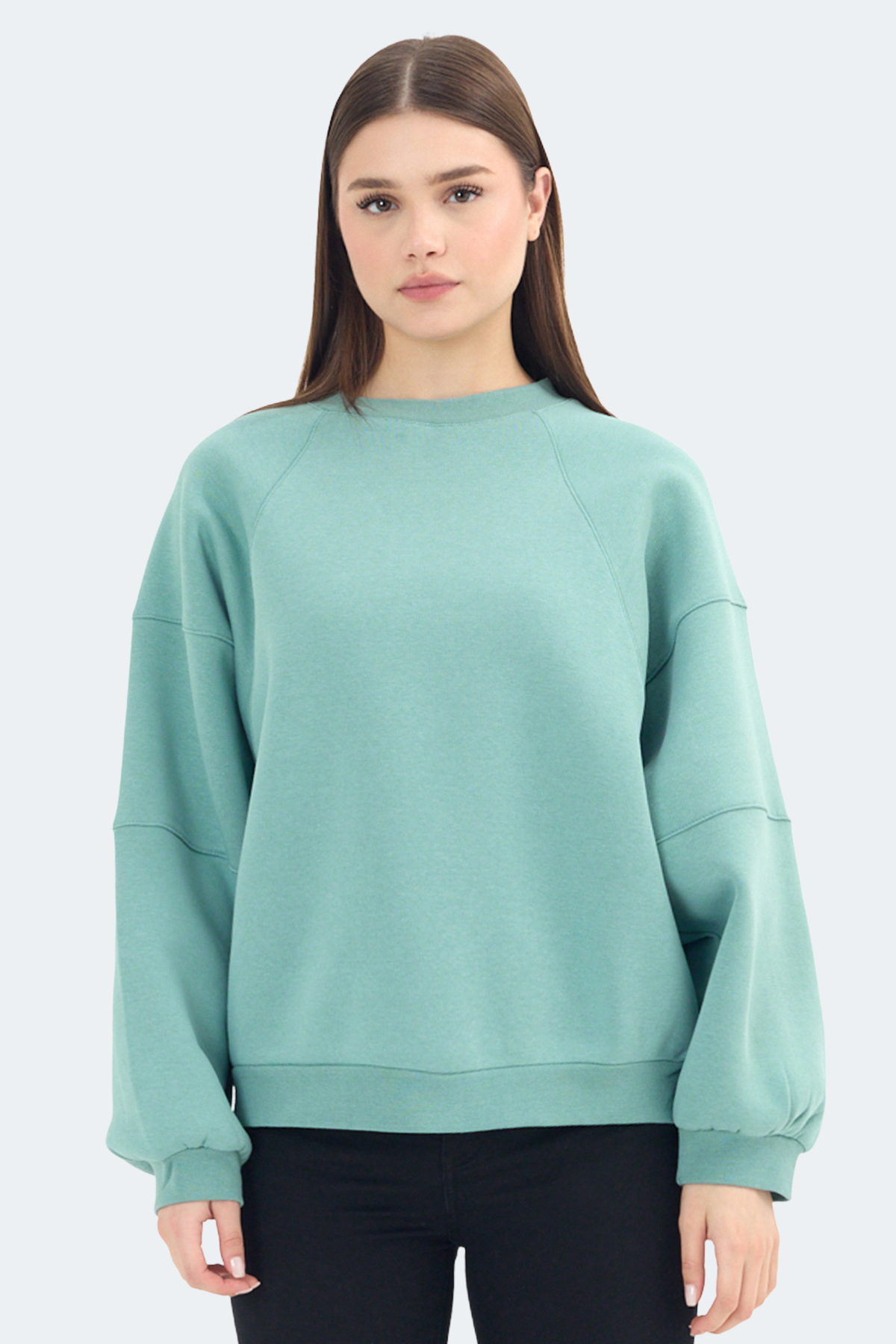 SLAZENGER VIA Kadın Yeşil Sweatshirt