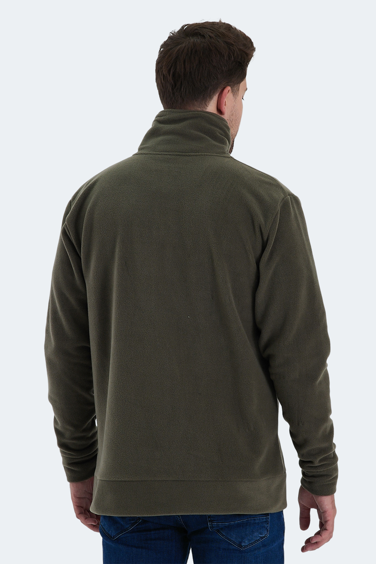 SLAZENGER Erkek Fermuarlı Sweatshirt Hırka Haki görsel 2