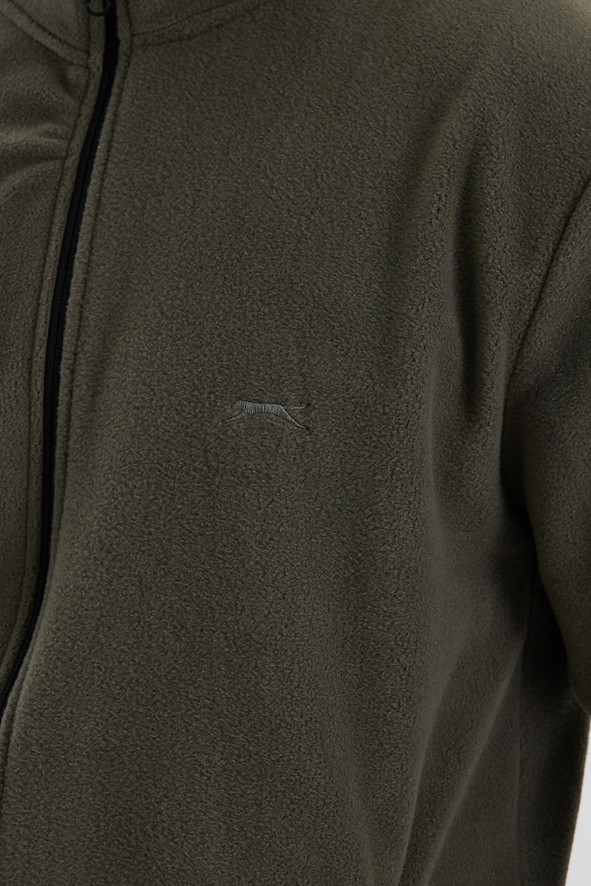SLAZENGER Erkek Fermuarlı Sweatshirt Hırka Haki görsel 4
