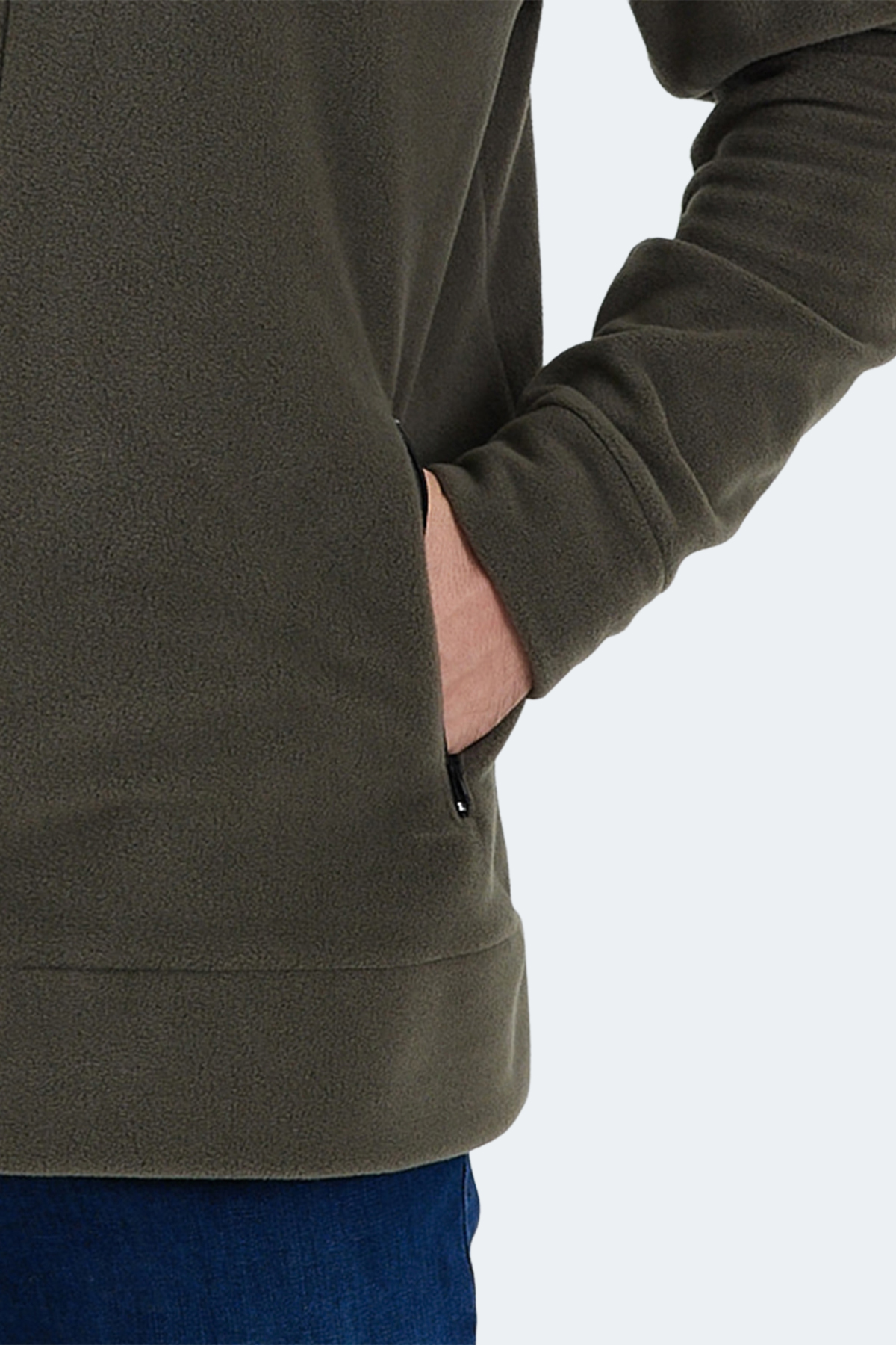 SLAZENGER Erkek Fermuarlı Sweatshirt Hırka Haki görsel 6