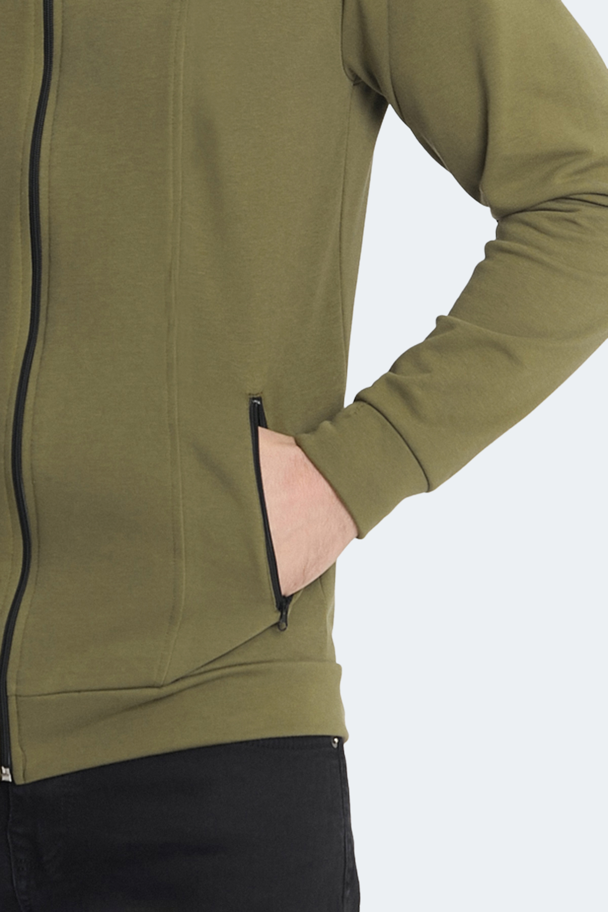 SLAZENGER KAGISONA Erkek Fermuarlı Sweatshirt Hırka Haki görsel 7