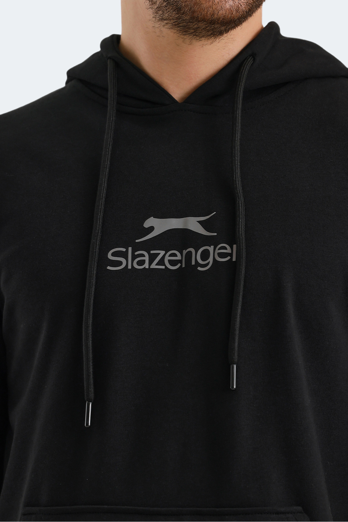 SLAZENGER ONCA Erkek Kapüşonlu Sweatshirt Hoodie Siyah görsel 4