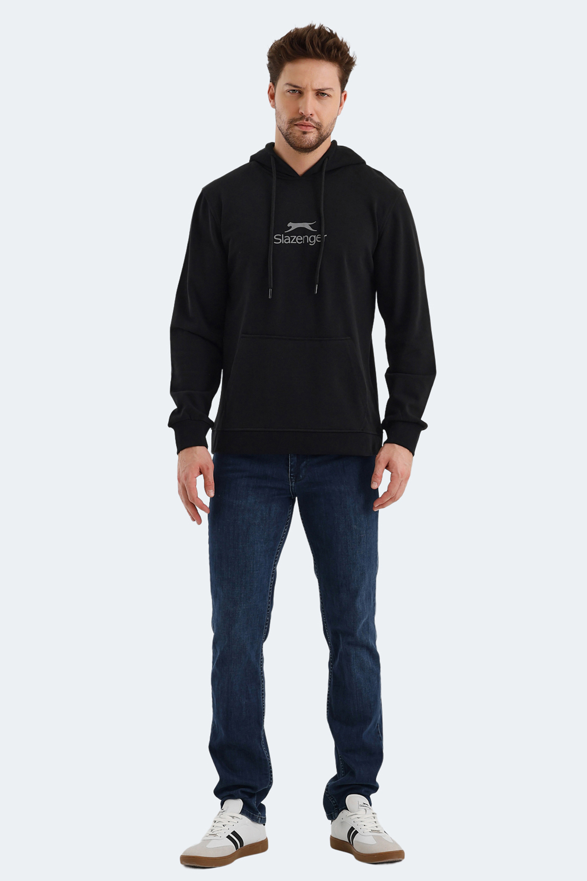 SLAZENGER ONCA Erkek Kapüşonlu Sweatshirt Hoodie Siyah görsel 7