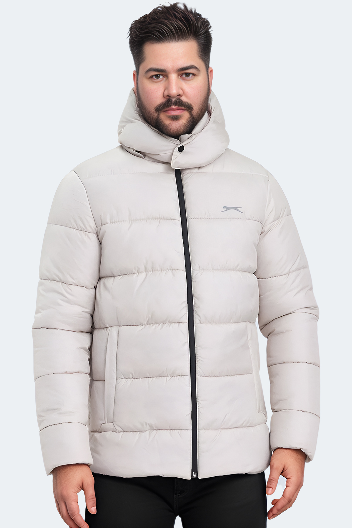 SLAZENGER GANEA Erkek Mont Büyük Beden Şişme Mont Bej