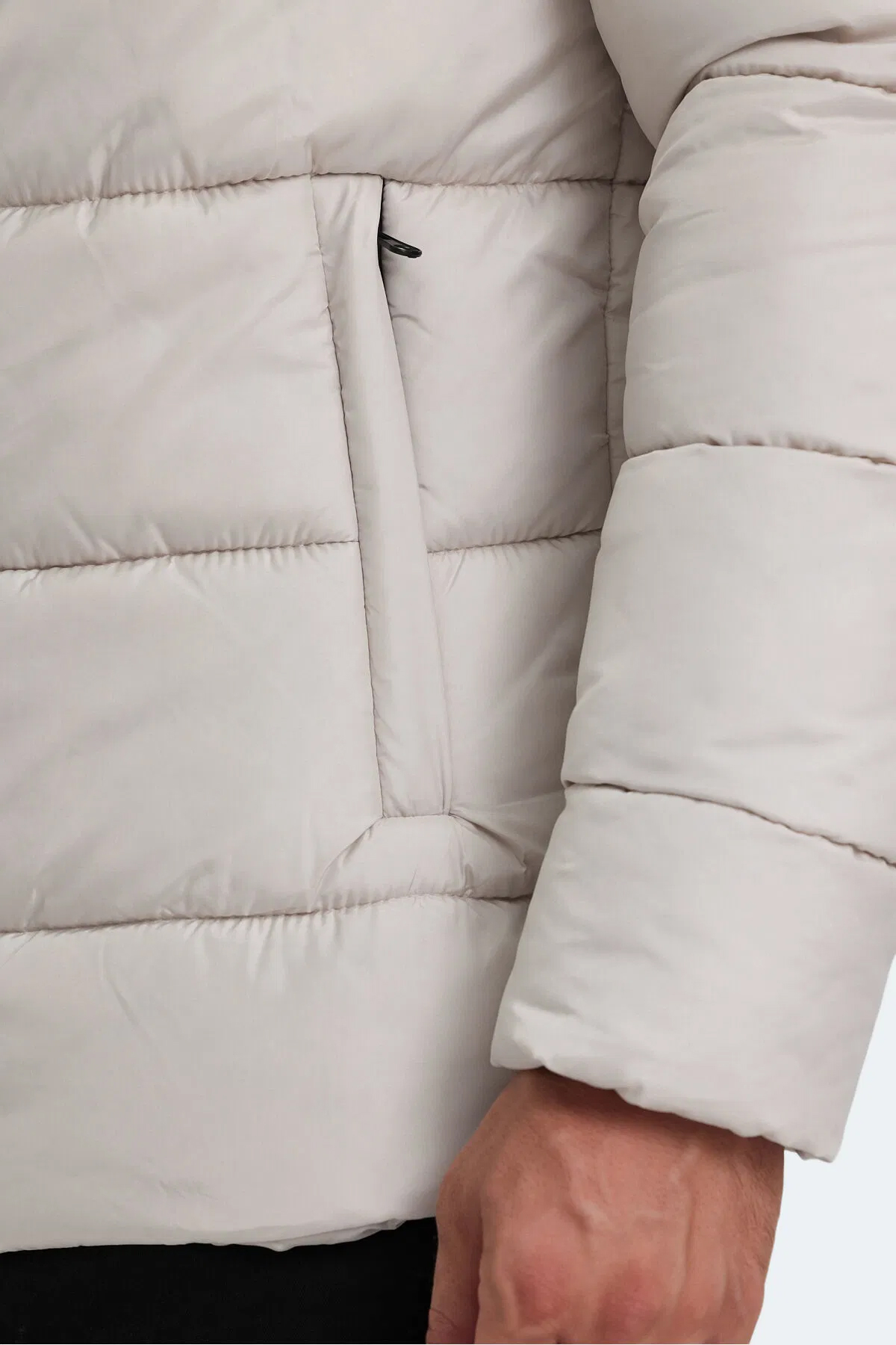 SLAZENGER GANEA Erkek Mont Büyük Beden Şişme Mont Bej görsel 6