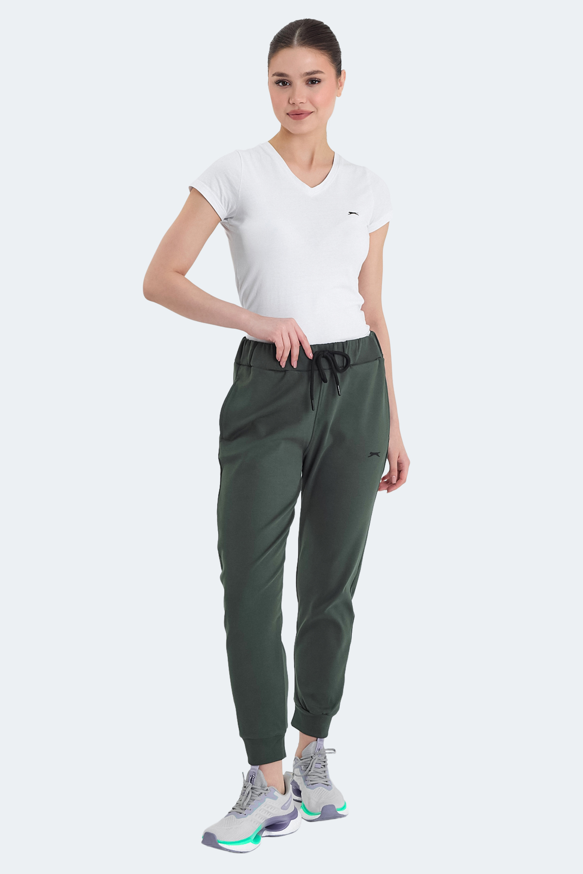 SLAZENGER VETERAN RBN Kadın Cepli Haki Eşofman Altı görsel 2