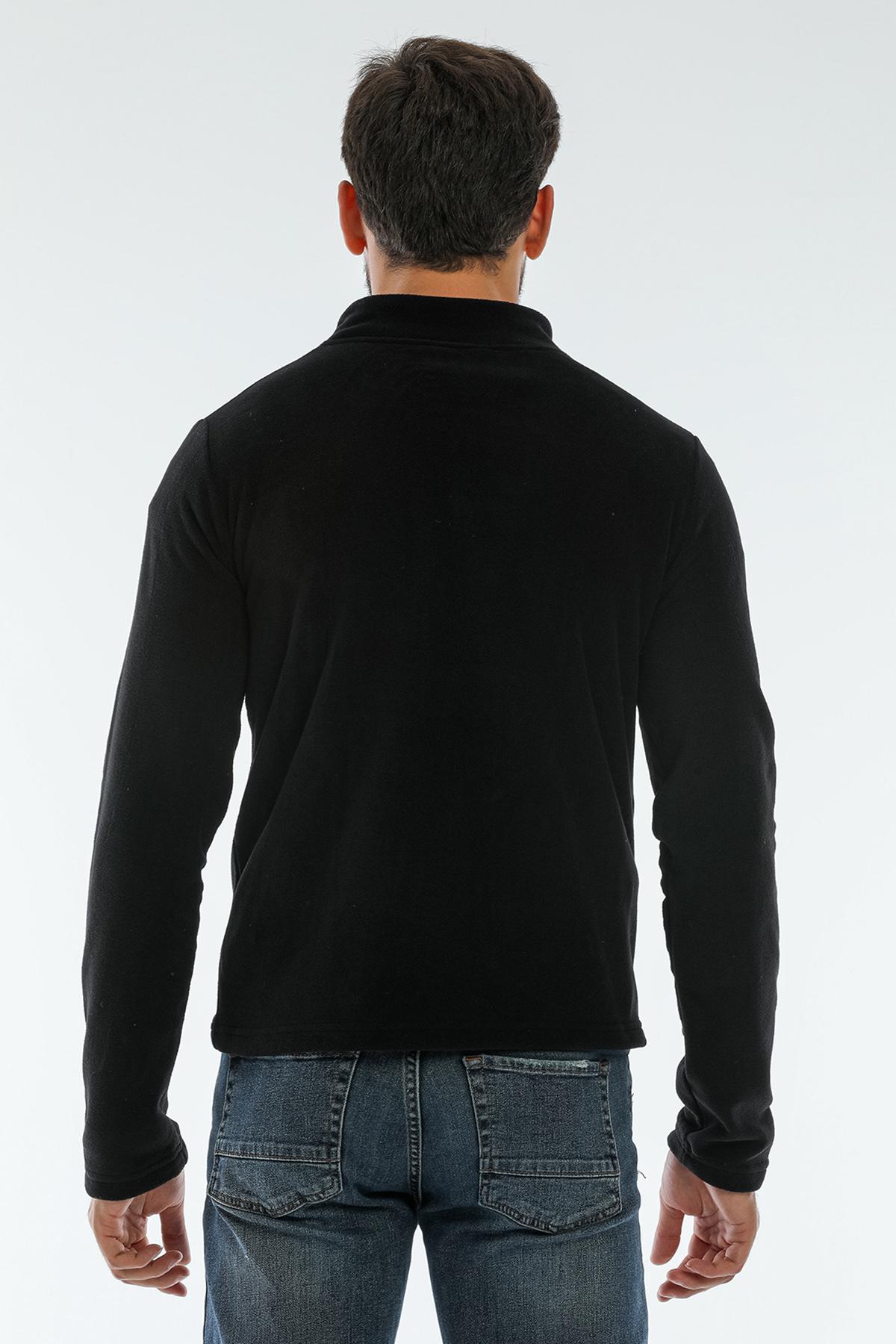 SLAZENGER SAFRANO I Erkek Fermuarlı Sweatshirt Hırka Siyah görsel 3
