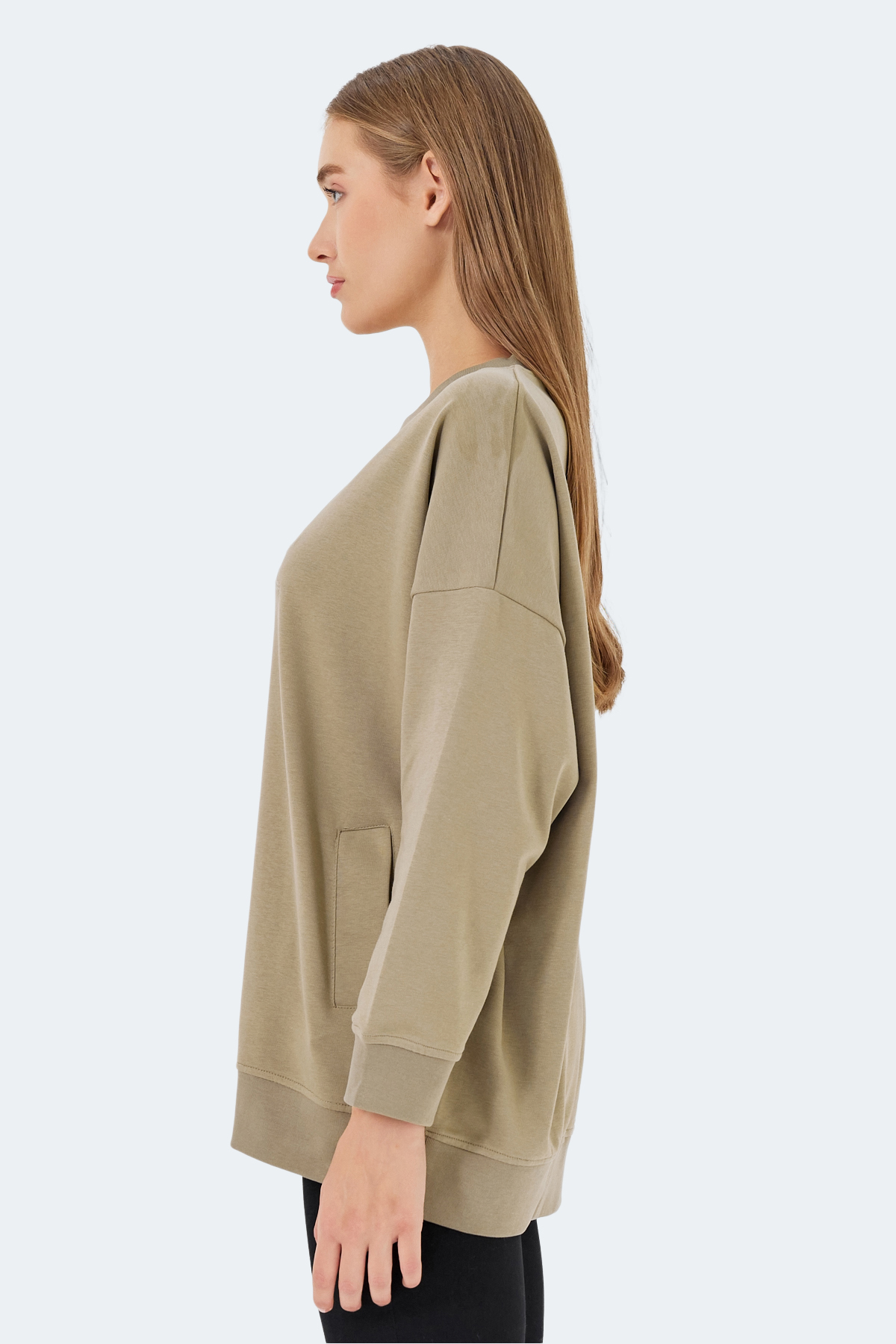 SLAZENGER VIKENTI SW Kadın Koyu Yeşil Sweatshirt görsel 3