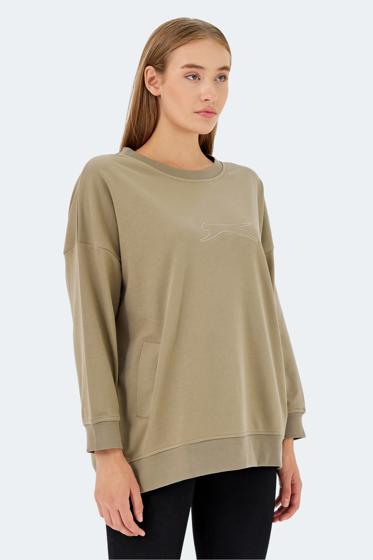 SLAZENGER VIKENTI SW Kadın Koyu Yeşil Sweatshirt görsel 4