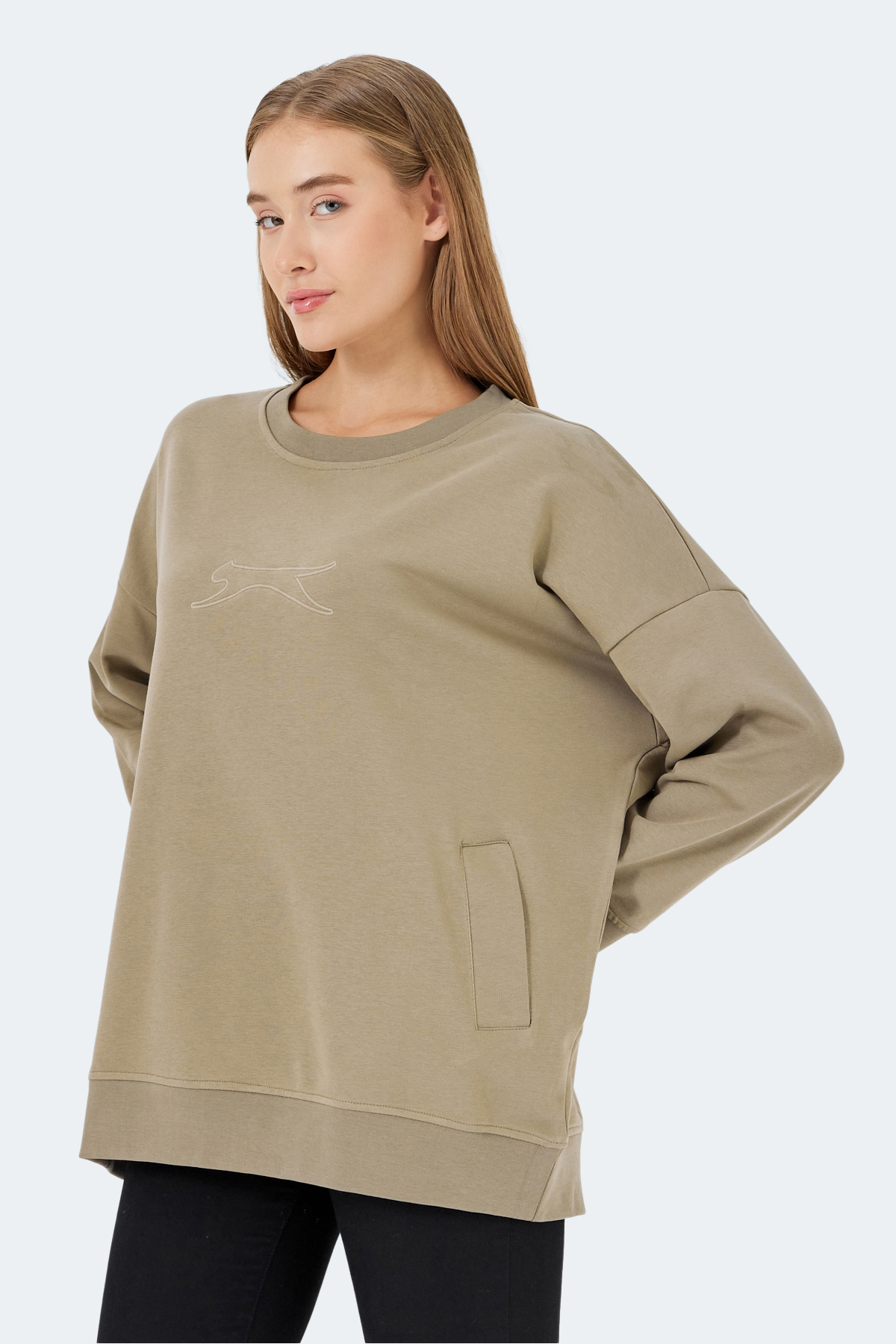 SLAZENGER VIKENTI SW Kadın Koyu Yeşil Sweatshirt görsel 5