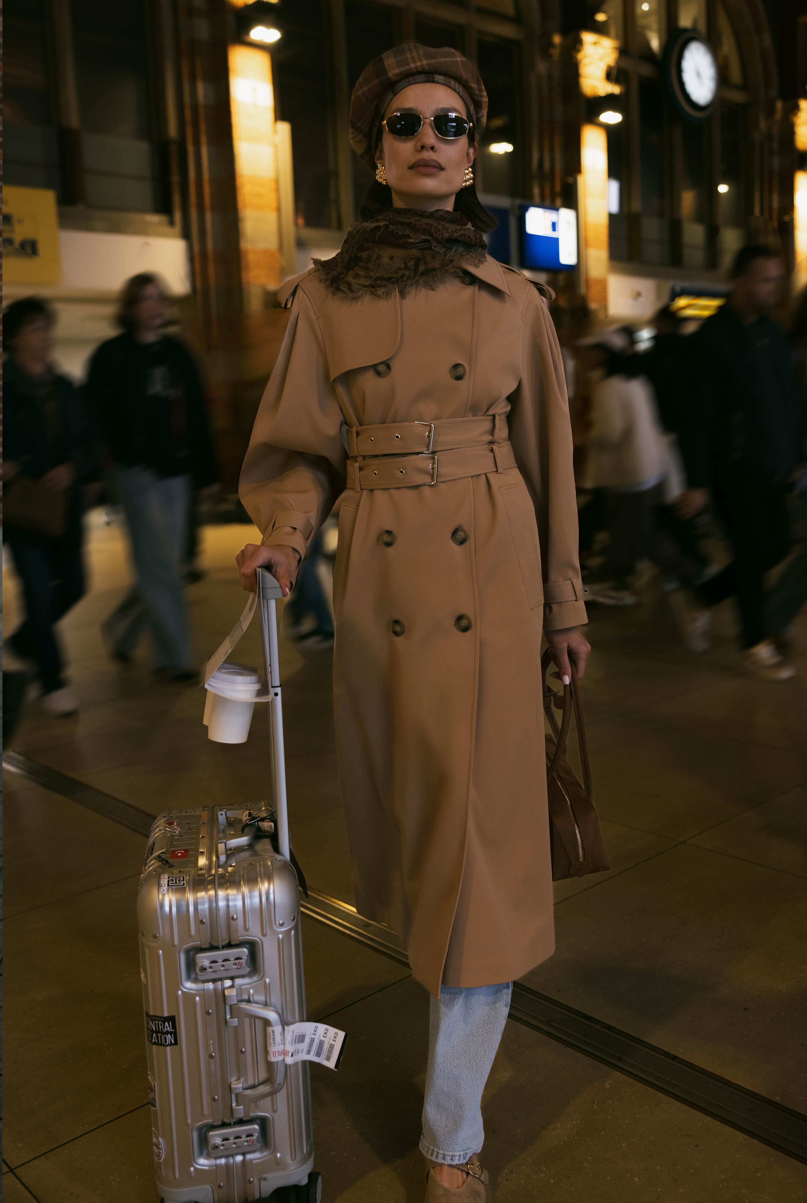 HE-QA Çift Kemerli Trençkot Camel