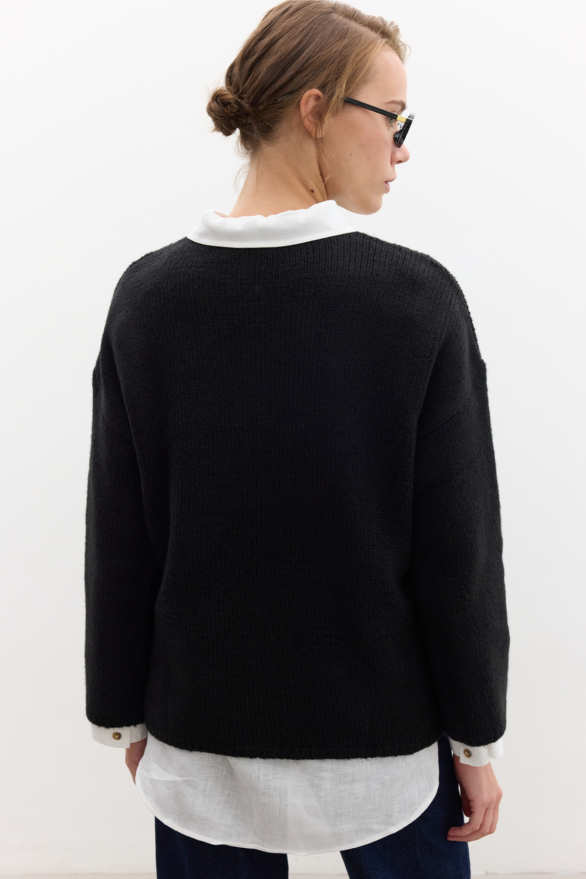 Manuka Oversize Kazak Siyah görsel 6