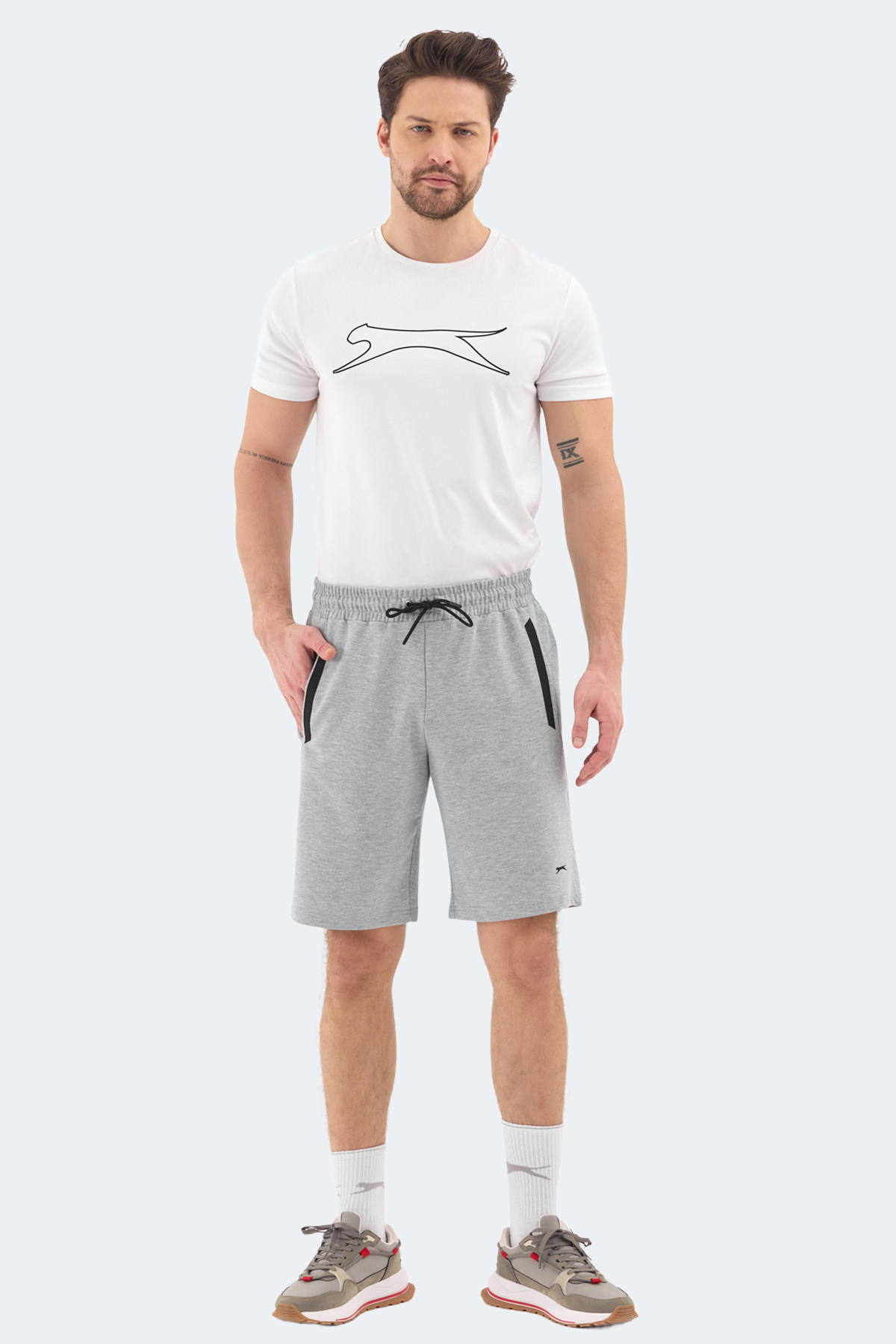 SLAZENGER RAYAN Erkek Cepli Gri Şort görsel 4