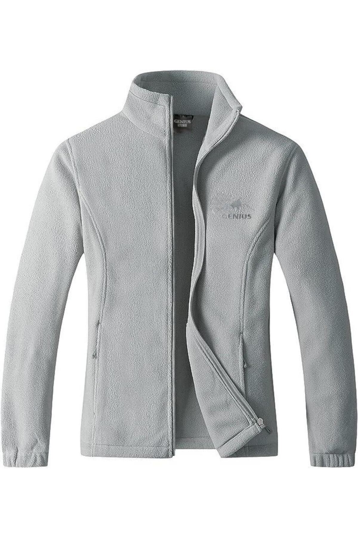 Genius Store Unisex Renkli Tam Polar Erkek Fermuarlı Sweatshirt Hırka