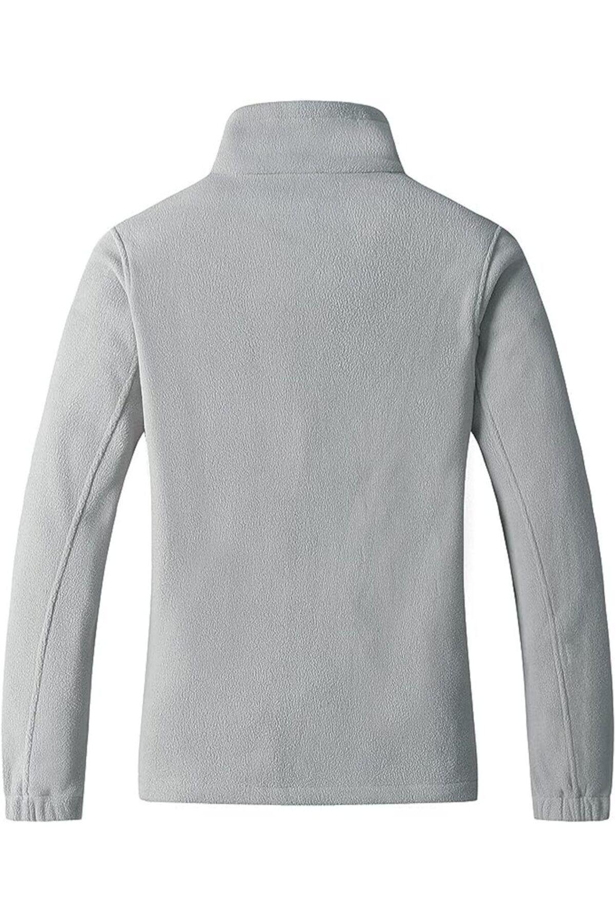 Genius Store Unisex Renkli Tam Polar Erkek Fermuarlı Sweatshirt Hırka görsel 2