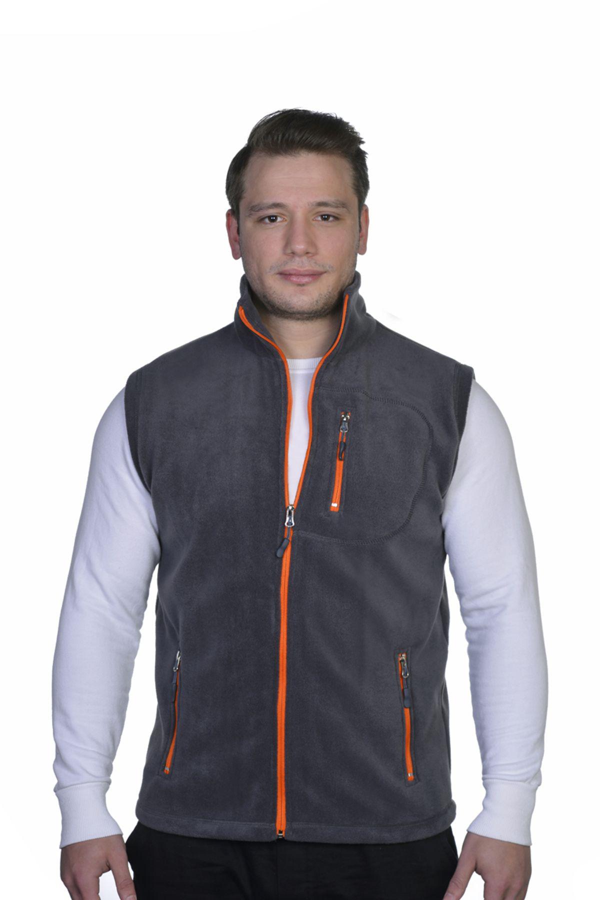 Genius Store Erkek Polar Yelek Tam Femuarlı Outdoor Spor Yelek 3 Cepli 8 Renk