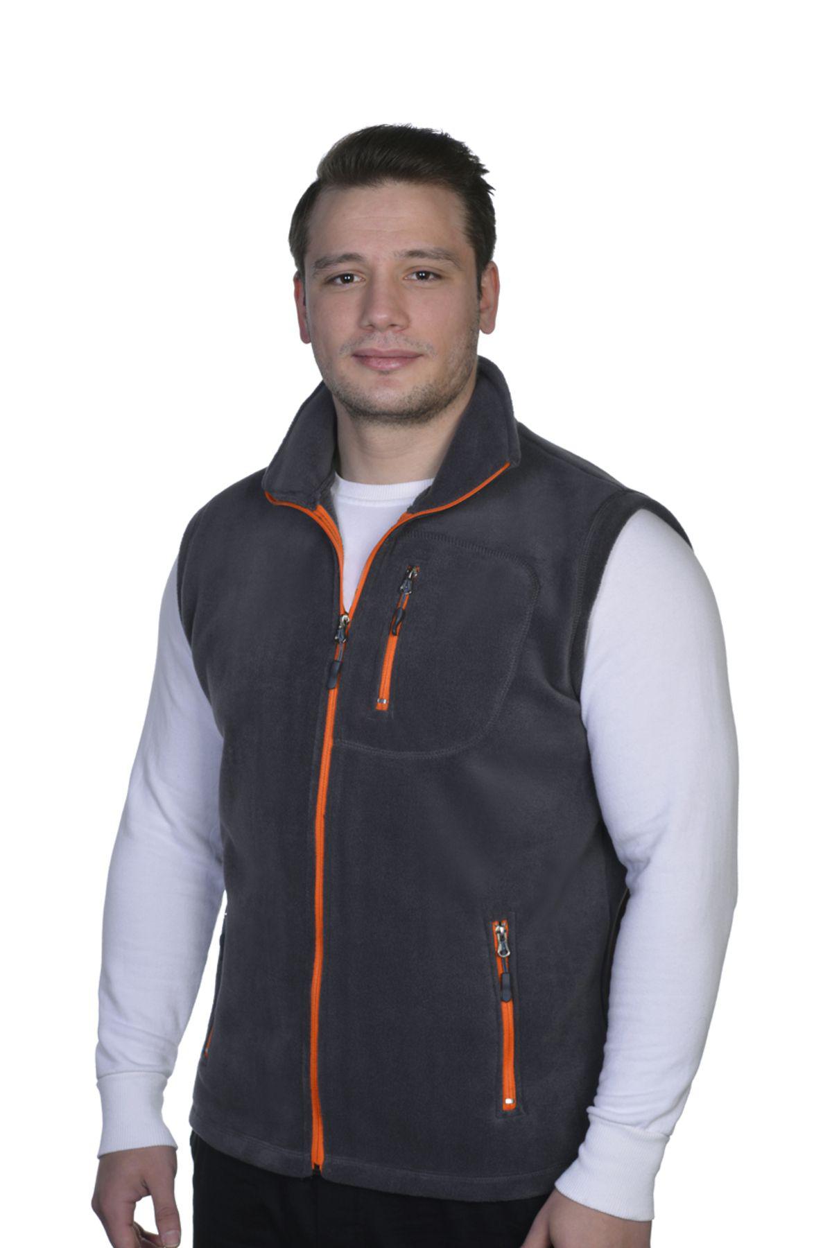 Genius Store Erkek Polar Yelek Tam Femuarlı Outdoor Spor Yelek 3 Cepli 8 Renk görsel 3