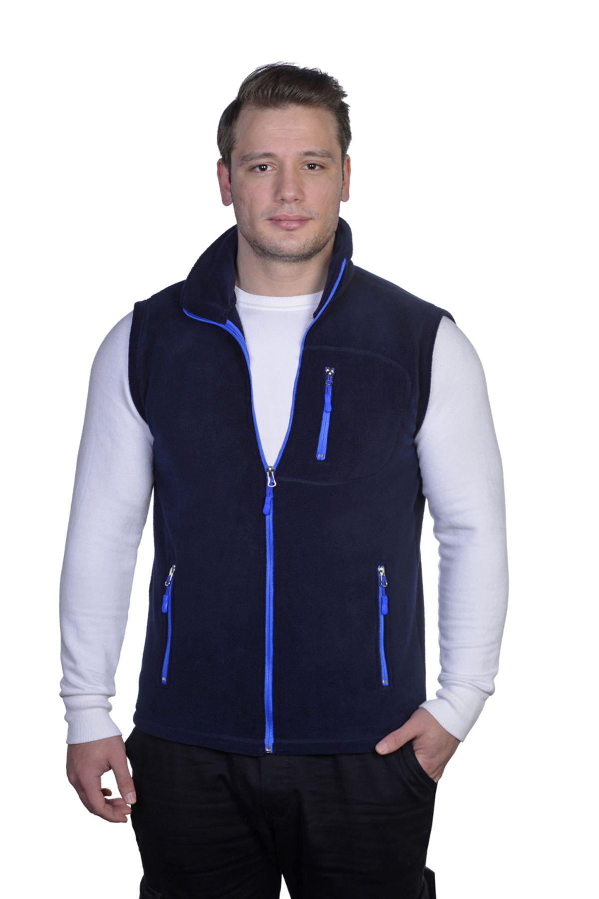 Genius Store Erkek Polar Yelek Tam Femuarlı Outdoor Spor Yelek 3 Cepli 8 Renk