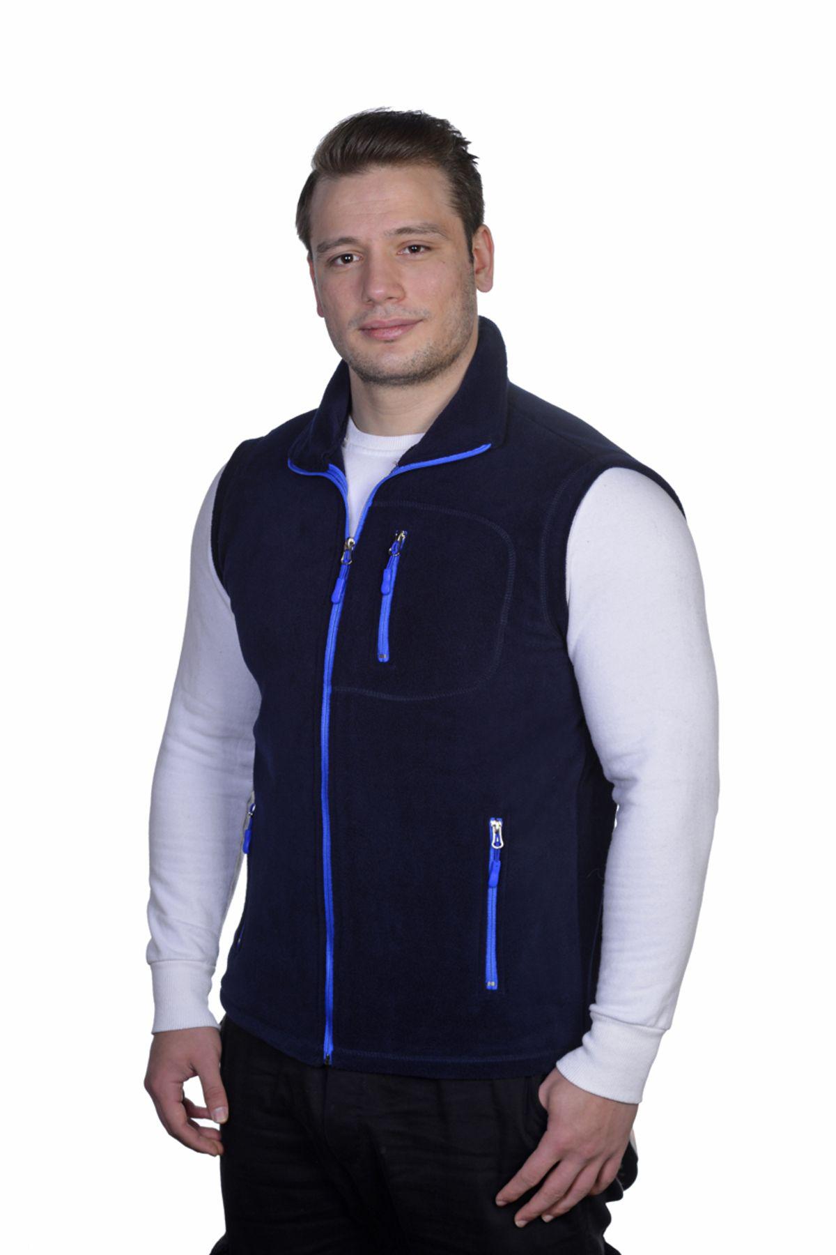 Genius Store Erkek Polar Yelek Tam Femuarlı Outdoor Spor Yelek 3 Cepli 8 Renk görsel 2