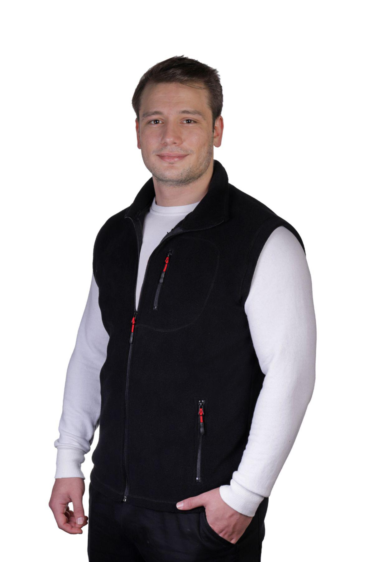 Genius Store Erkek Polar Yelek Tam Femuarlı Outdoor Spor Yelek 3 Cepli 8 Renk görsel 2