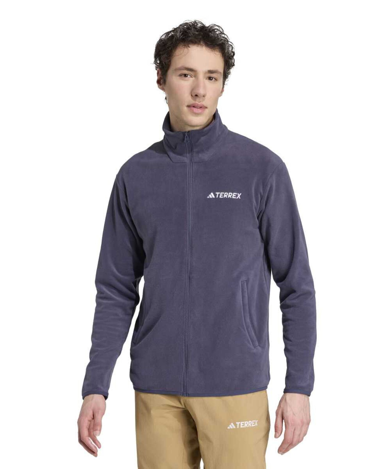 Adidas Multi Essentials Mor Dik Yaka Polar Erkek Fermuarlı Sweatshirt Hırka