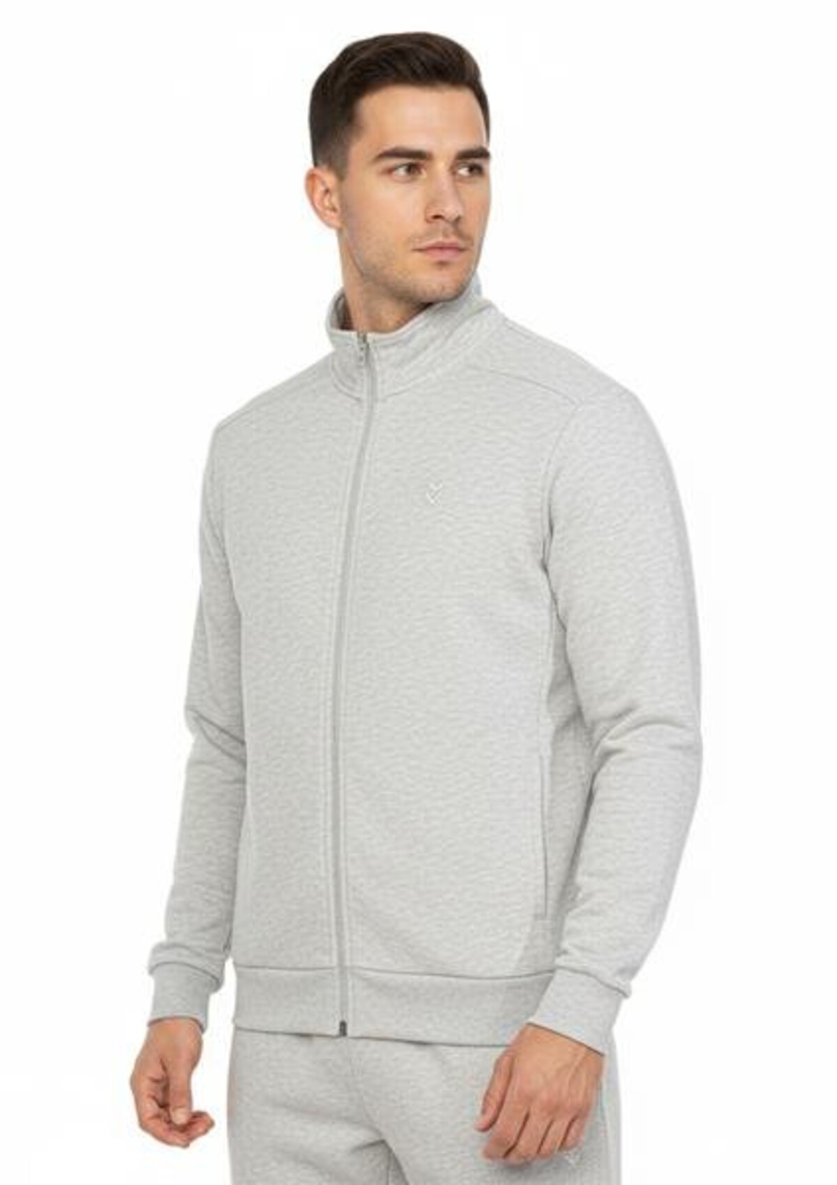 Hummel Pulse Erkek Gri Dik Yaka Fermuarlı Sweatshirt