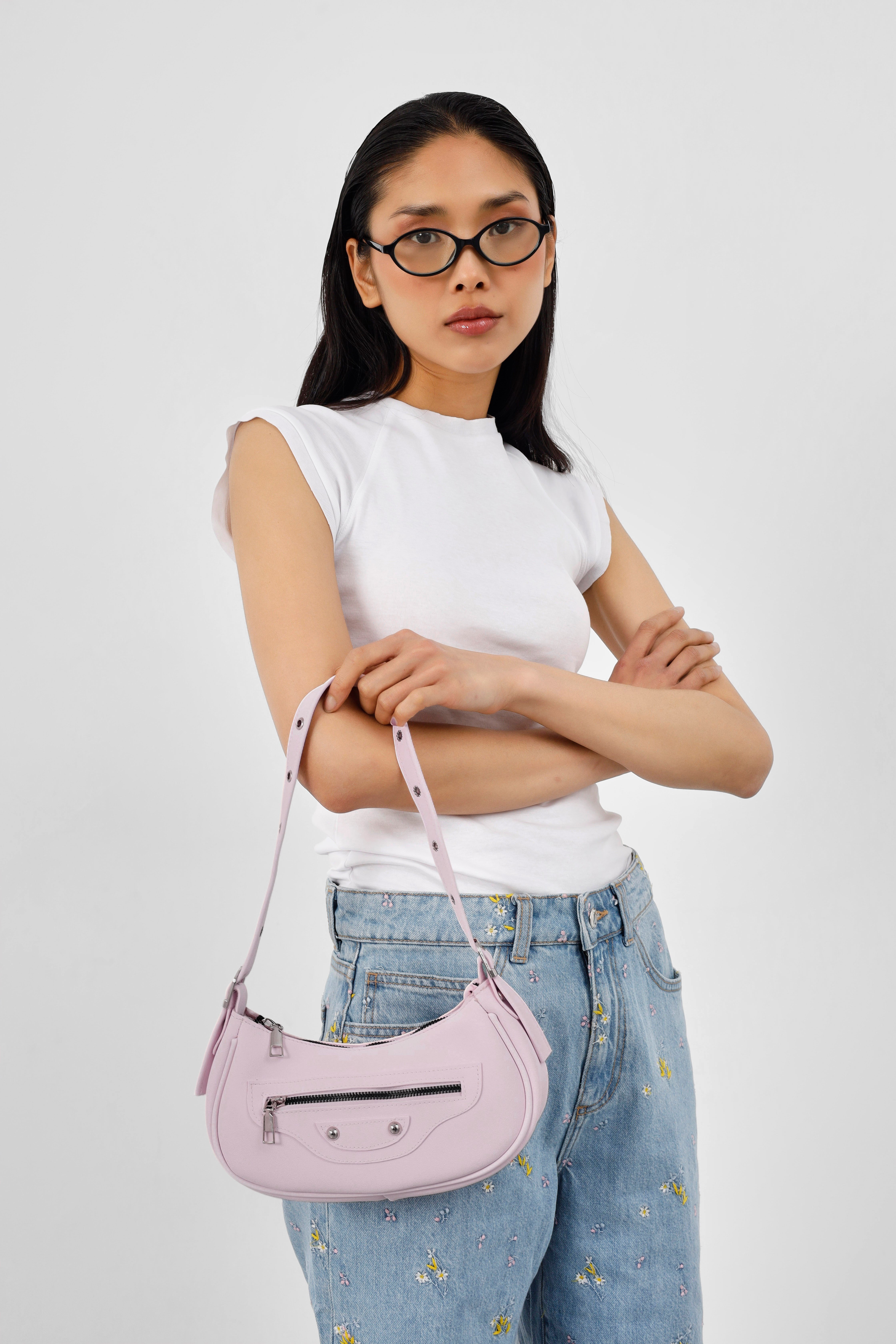 Shulebags Sandy 90'S Retro Baget Çanta Sakura Pembe görsel 5