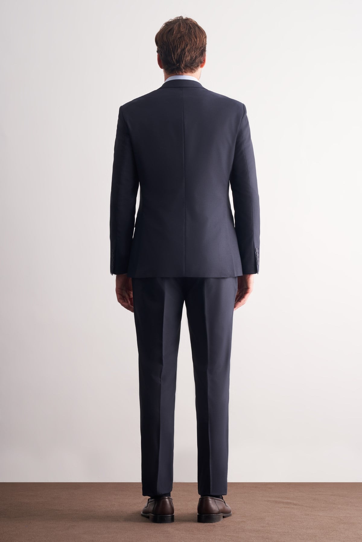 İMZA Lacivert Mono Yaka Yelekli 6 Drop Slim Fit Takım Elbise 1001260186 görsel 5