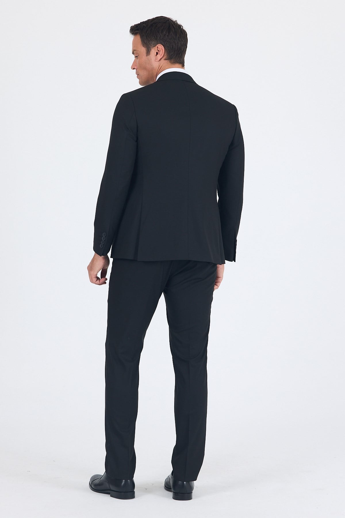 İMZA Siyah Mono Yaka Yelekli 6 Drop Slim Fit Takım Elbise 1001260186 görsel 5