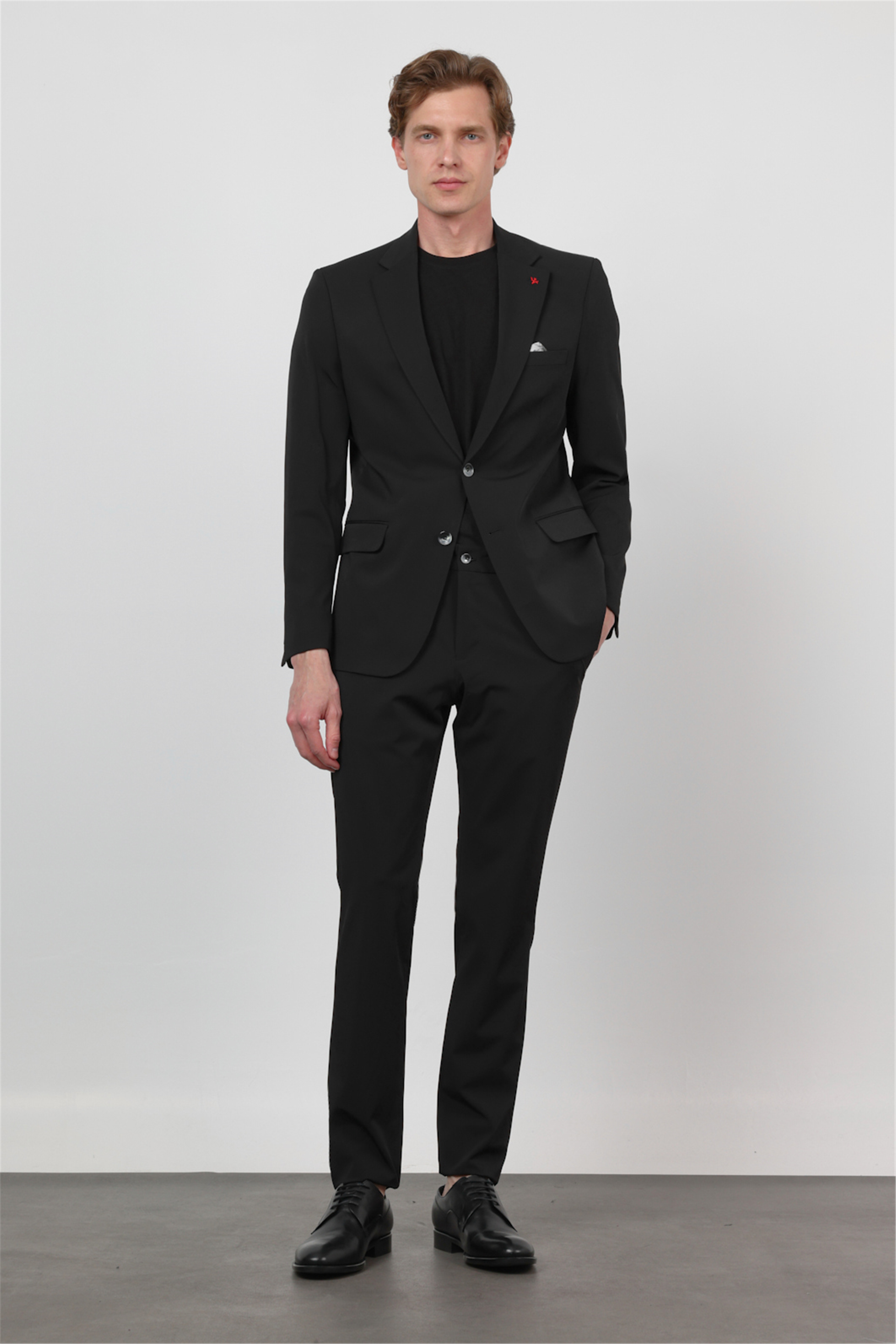 İMZA Siyah Kendinden Desenli Mono Yaka 6 Drop Slim Fit Takım Elbise 1001260162