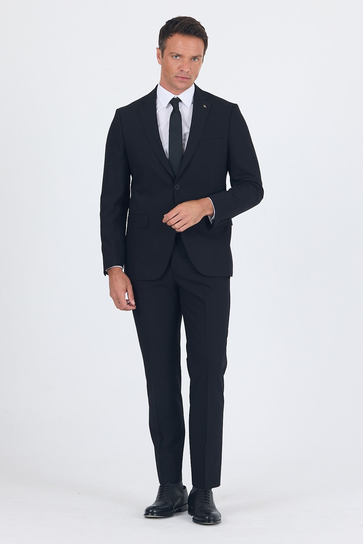 İMZA Siyah Mono Yaka Gabardin Astarlı Esnek 6 Drop Comfort Fit Basic Takım Elbise 1001255010