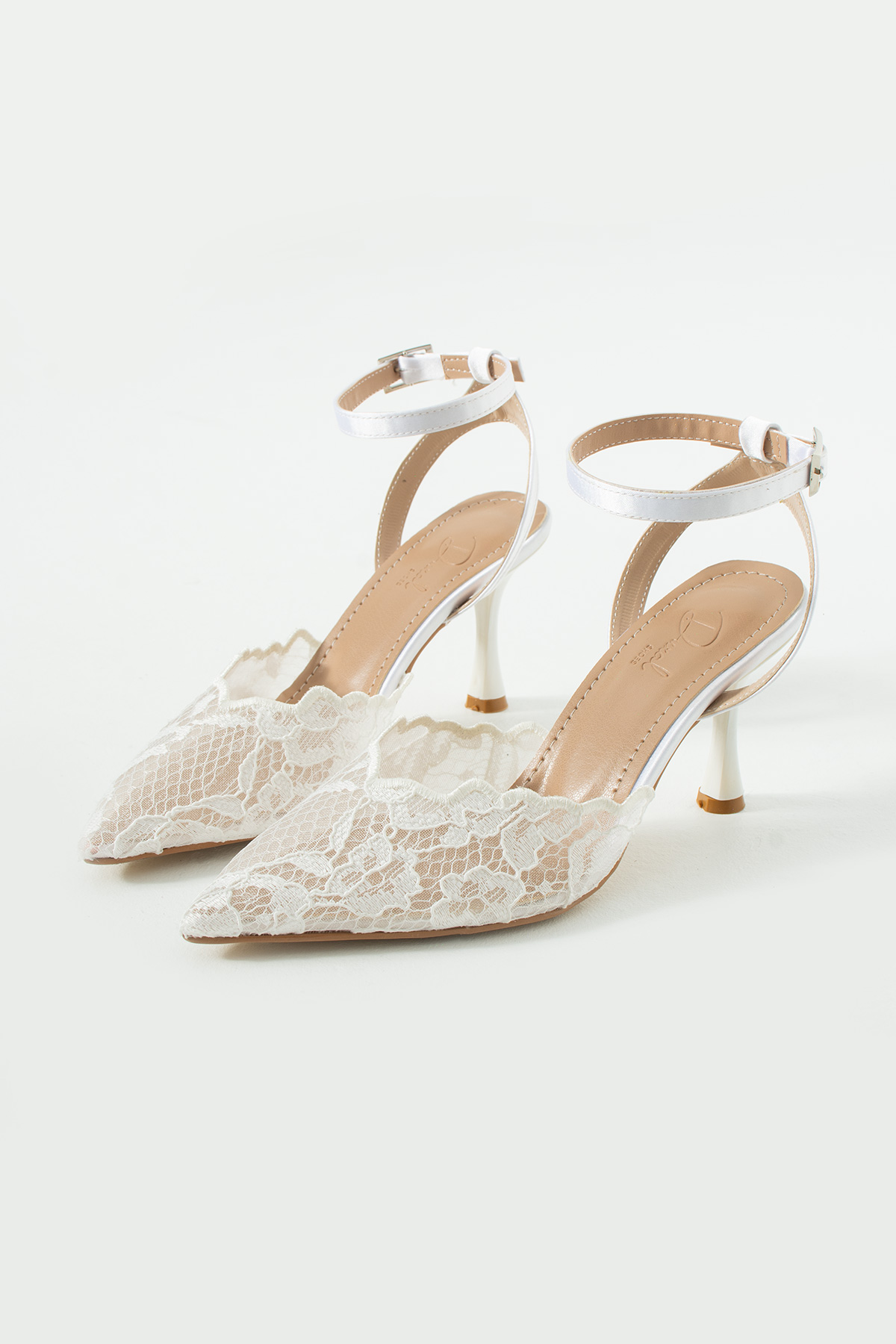 DUXAL SHOES Harper Dantelli Bilekten Bağlı İnce Topuklu Stiletto Abiye Ayakkabı