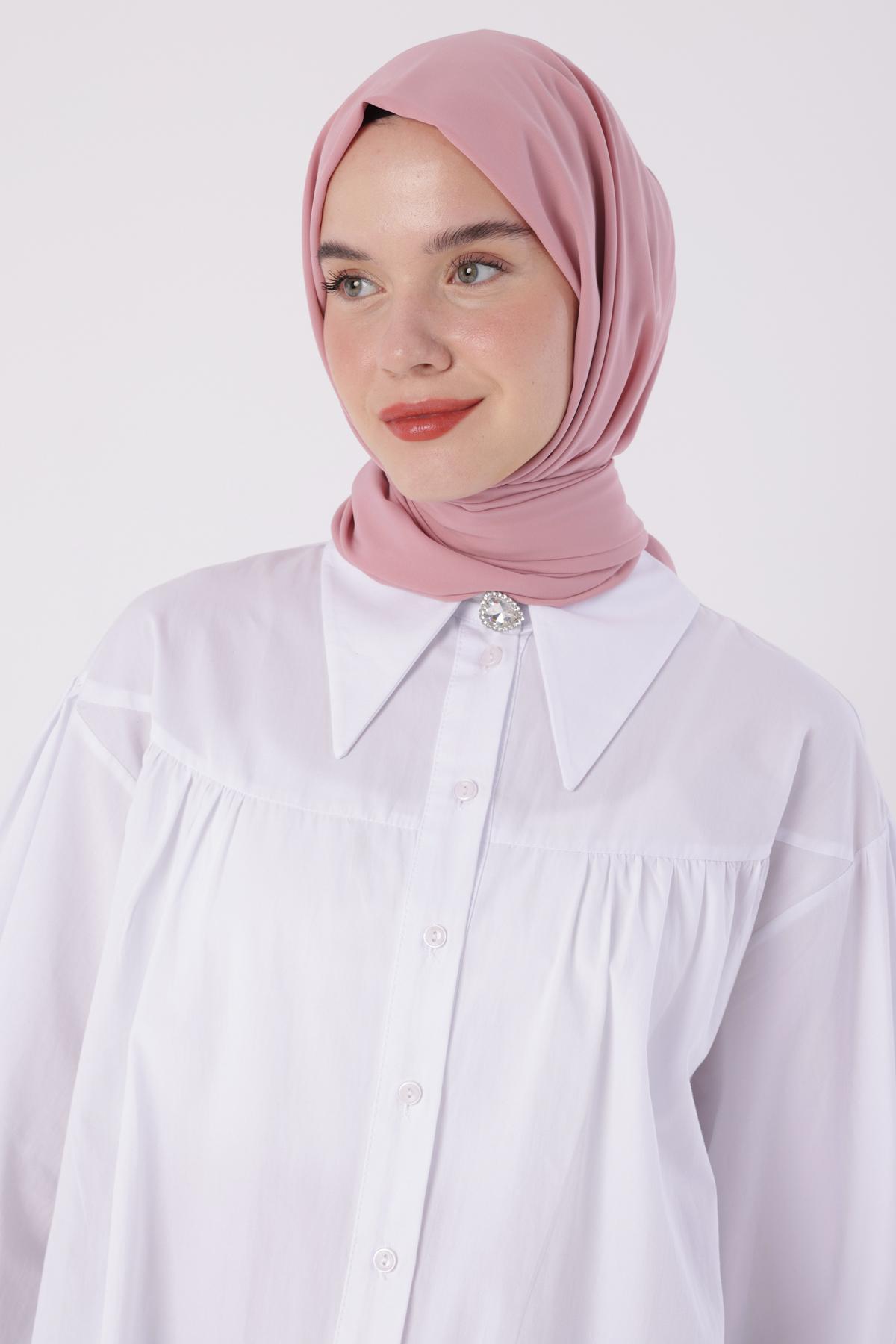 ALLDAY Pembe Medine İpeği Şal