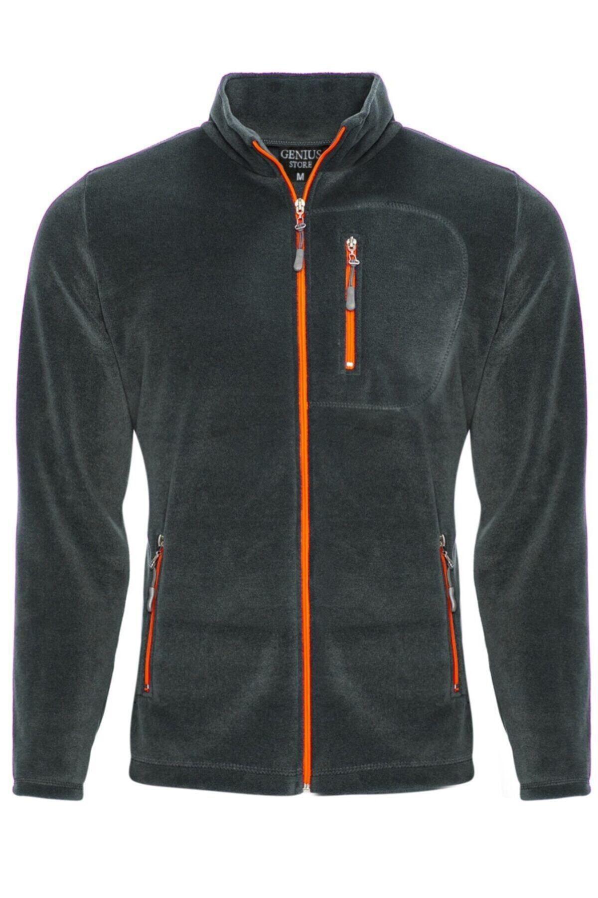 Genius Store Polar Tam 3 Cepli Outdoor Polar Erkek Fermuarlı Sweatshirt Hırka
