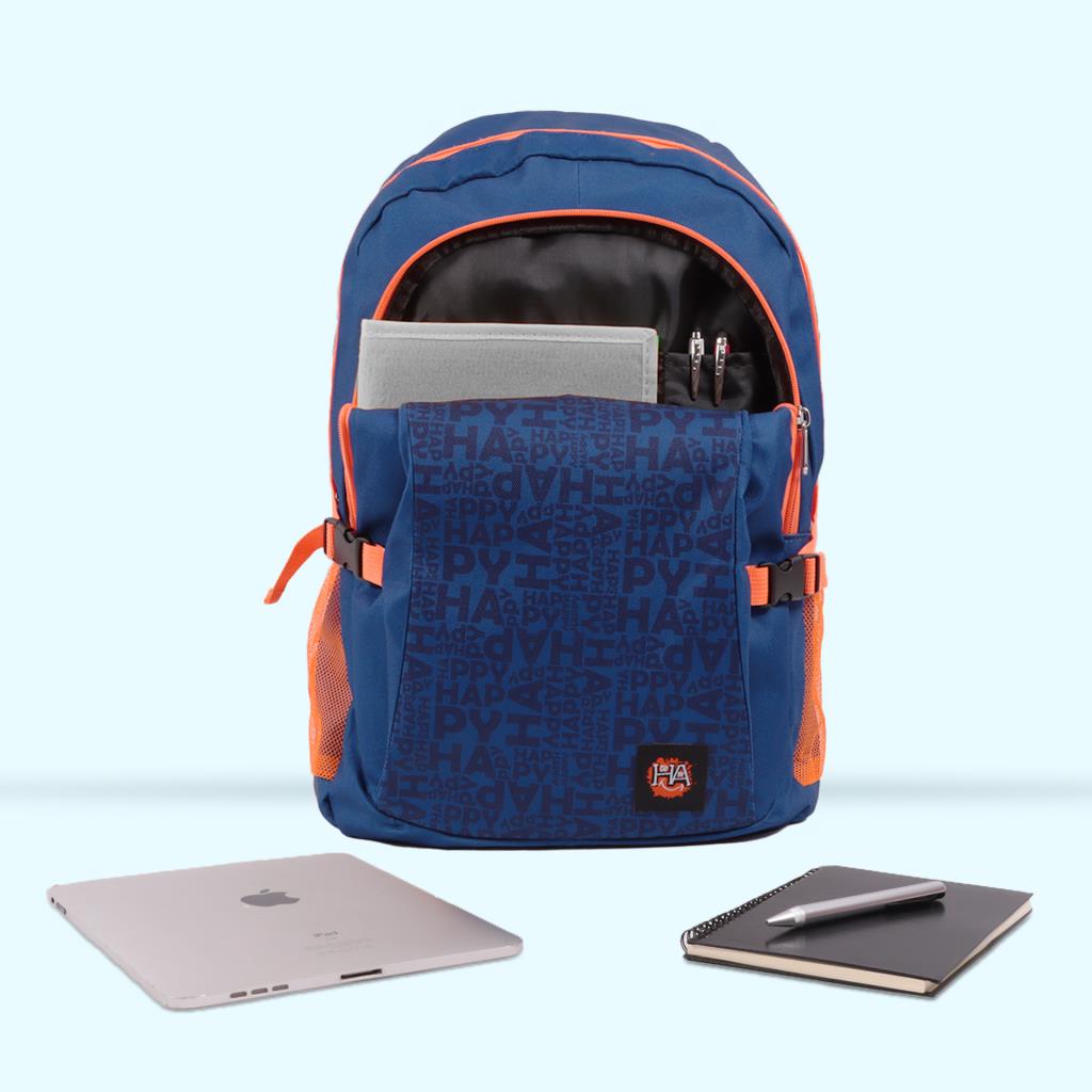 Biggdesign Moods Up Happy Su Geçirmez Kumaşlı 15.6 inç Laptop Uyumlu Okul Sırt Çantası Lacivert görsel 4