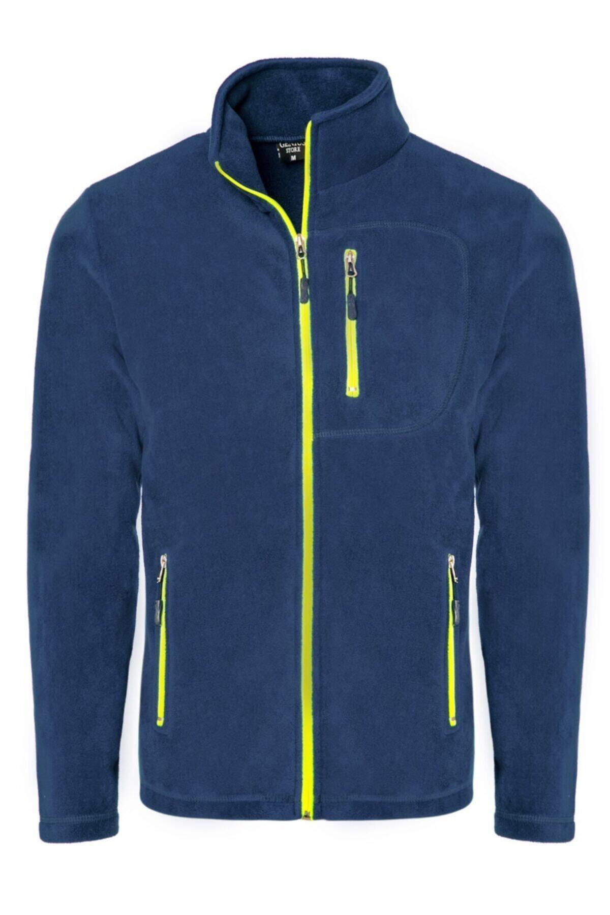 Genius Store Polar Tam 3 Cepli Outdoor Polar Erkek Fermuarlı Sweatshirt Hırka