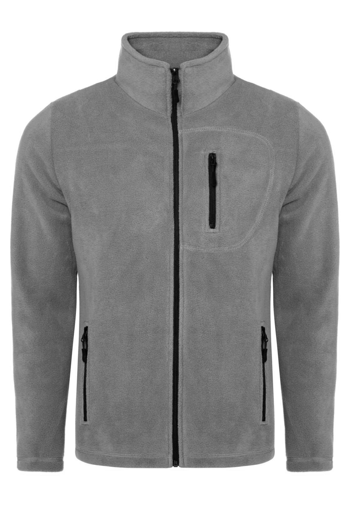 Genius Store Polar Tam 3 Cepli Outdoor Polar Erkek Fermuarlı Sweatshirt Hırka