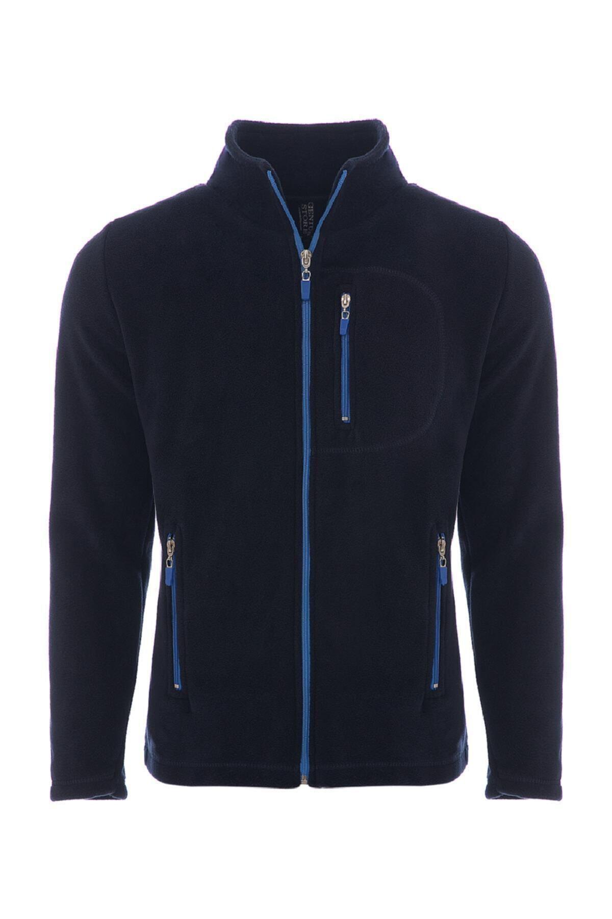 Genius Store Polar Tam 3 Cepli Outdoor Polar Erkek Fermuarlı Sweatshirt Hırka