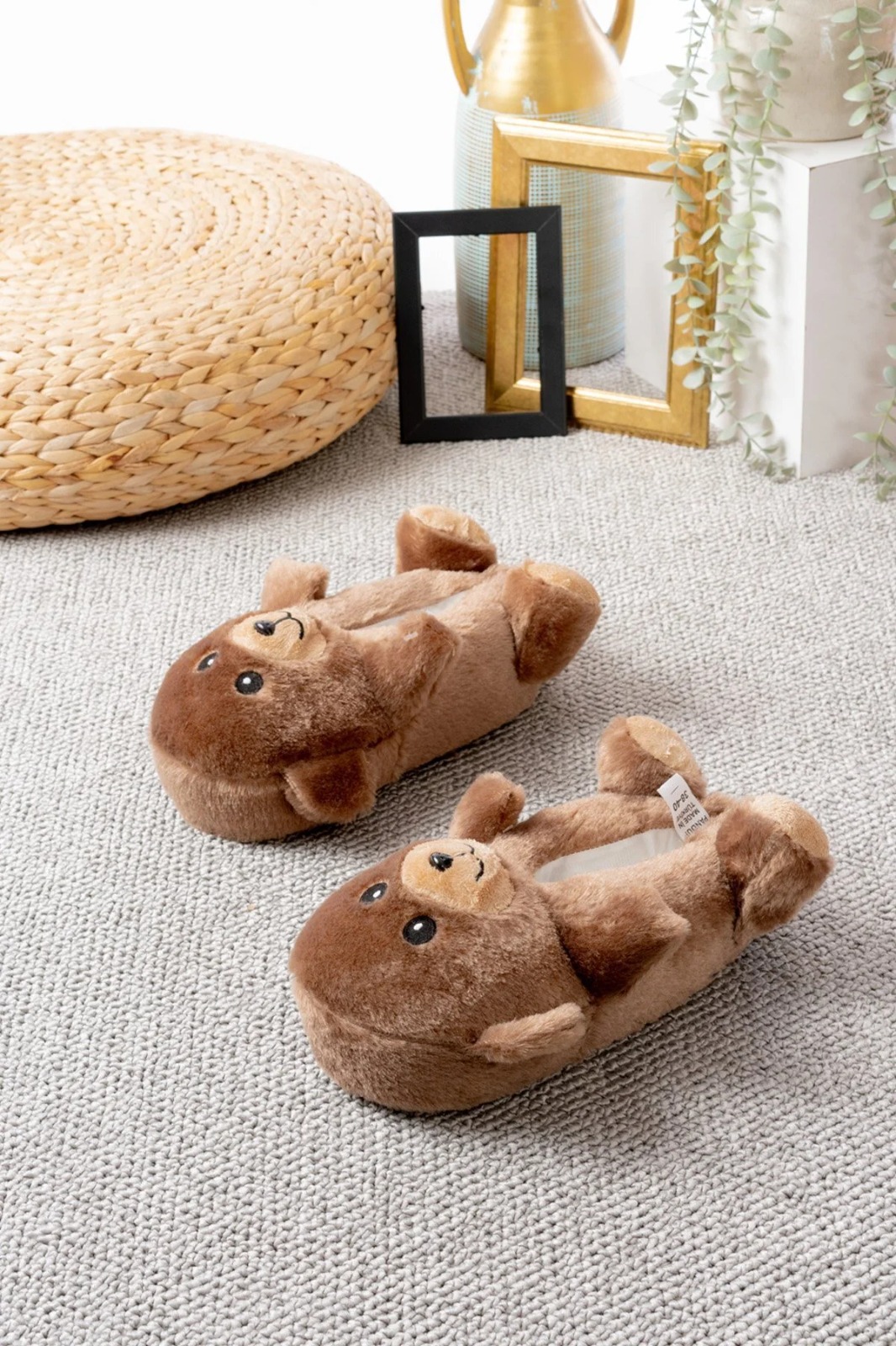 Slipcat Ayıcık Figürlü Pelüş Panduf Ev Pandufu Unisex