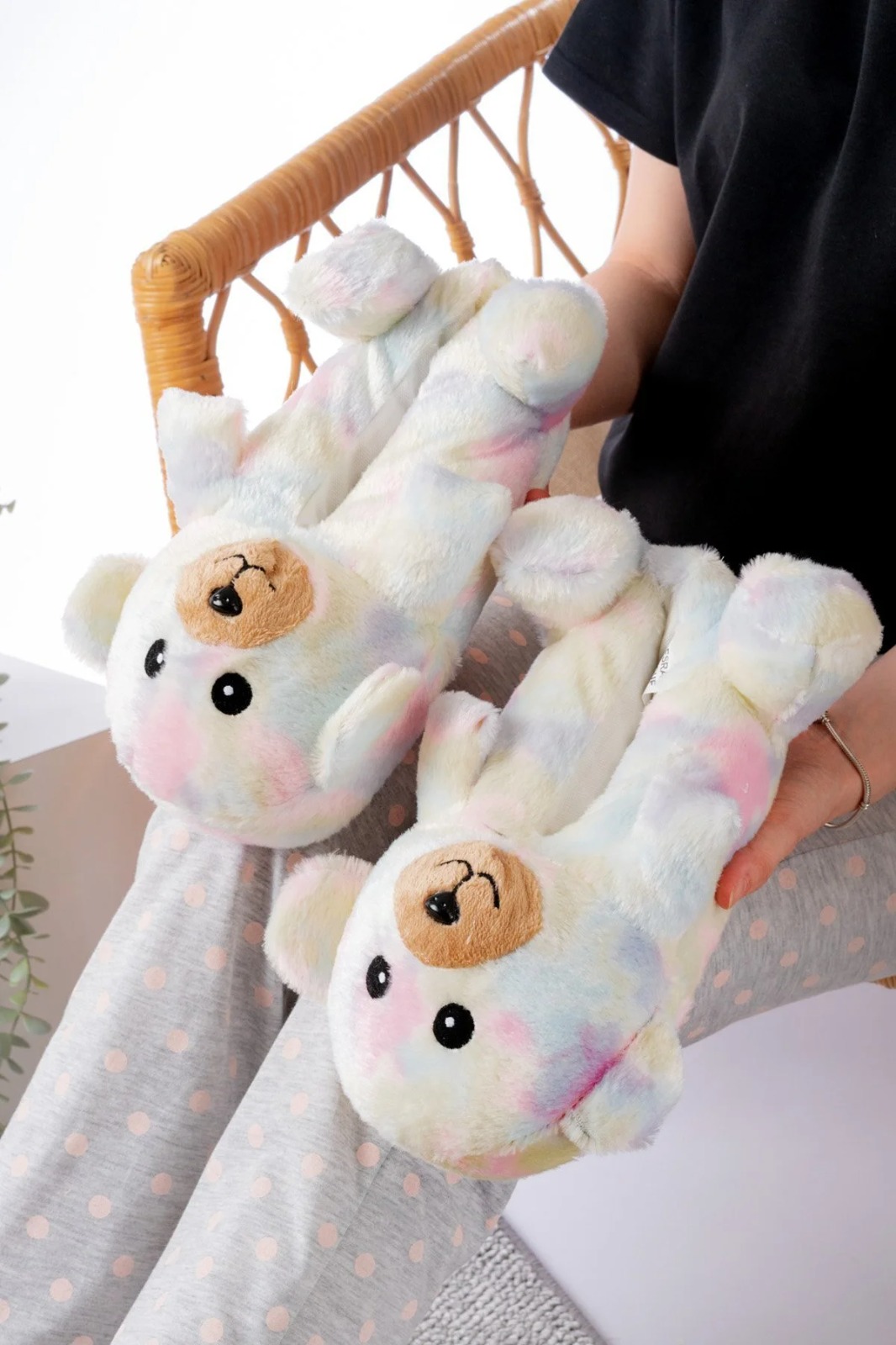Slipcat Ayıcık Figürlü Pelüş Panduf Ev Pandufu Unisex görsel 3