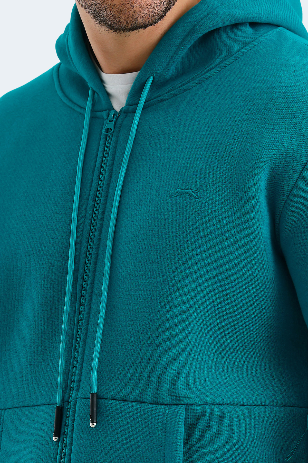 SLAZENGER VONDA Erkek Fermuarlı Sweatshirt Hırka Petrol görsel 5